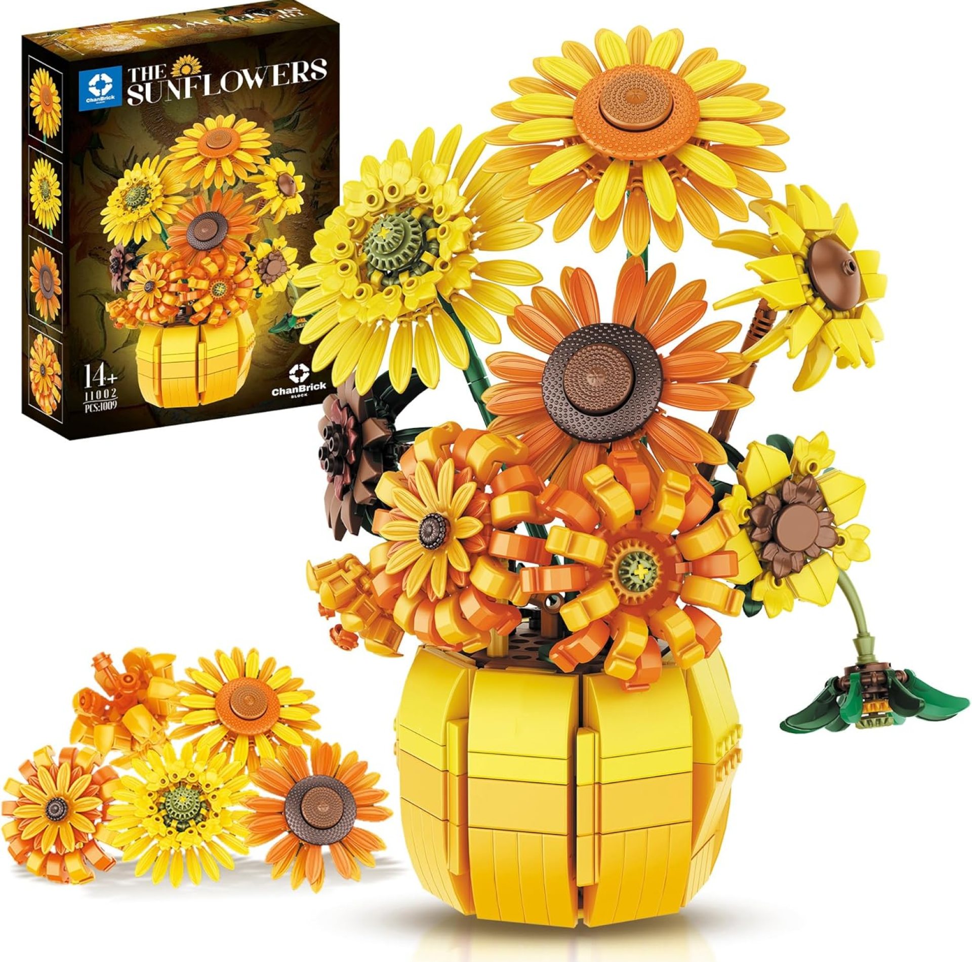 Sunflower Building Set Flowers with Vase Botanical Collection for Adult -1009pcs Compatible with Lego Sunflower Building Set Flowers with Vase Botanical Collection for Adult -1009pcs Compatible with Lego