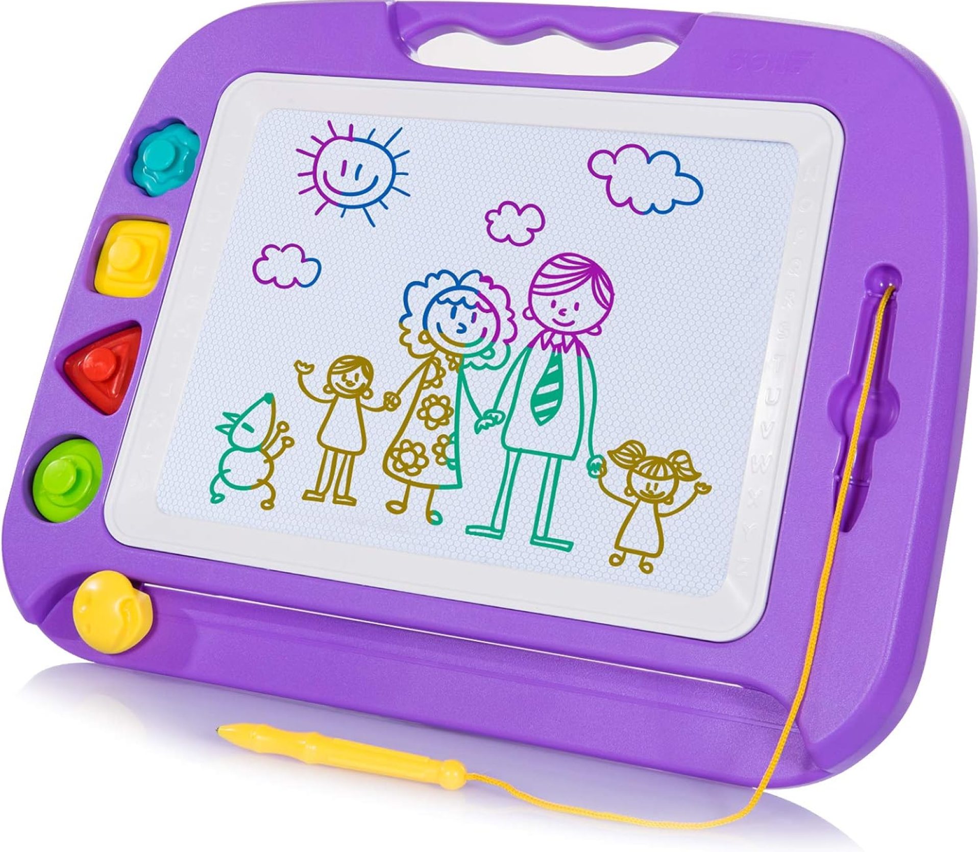 SGILE Large Magnetic Drawing Board – 4 Colors 16×13in Writing Painting Doodle Pad with 4 Stamps for Toddlers, Learning Educational Toy Etch Sketch Gift for 36+ Month Kids Girls Boys, Purple SGILE Large Magnetic Drawing Board – 4 Colors 16×13in Writing Painting Doodle Pad with 4 Stamps for Toddlers, Learning Educational Toy Etch Sketch Gift for 36+ Month Kids Girls Boys, Purple