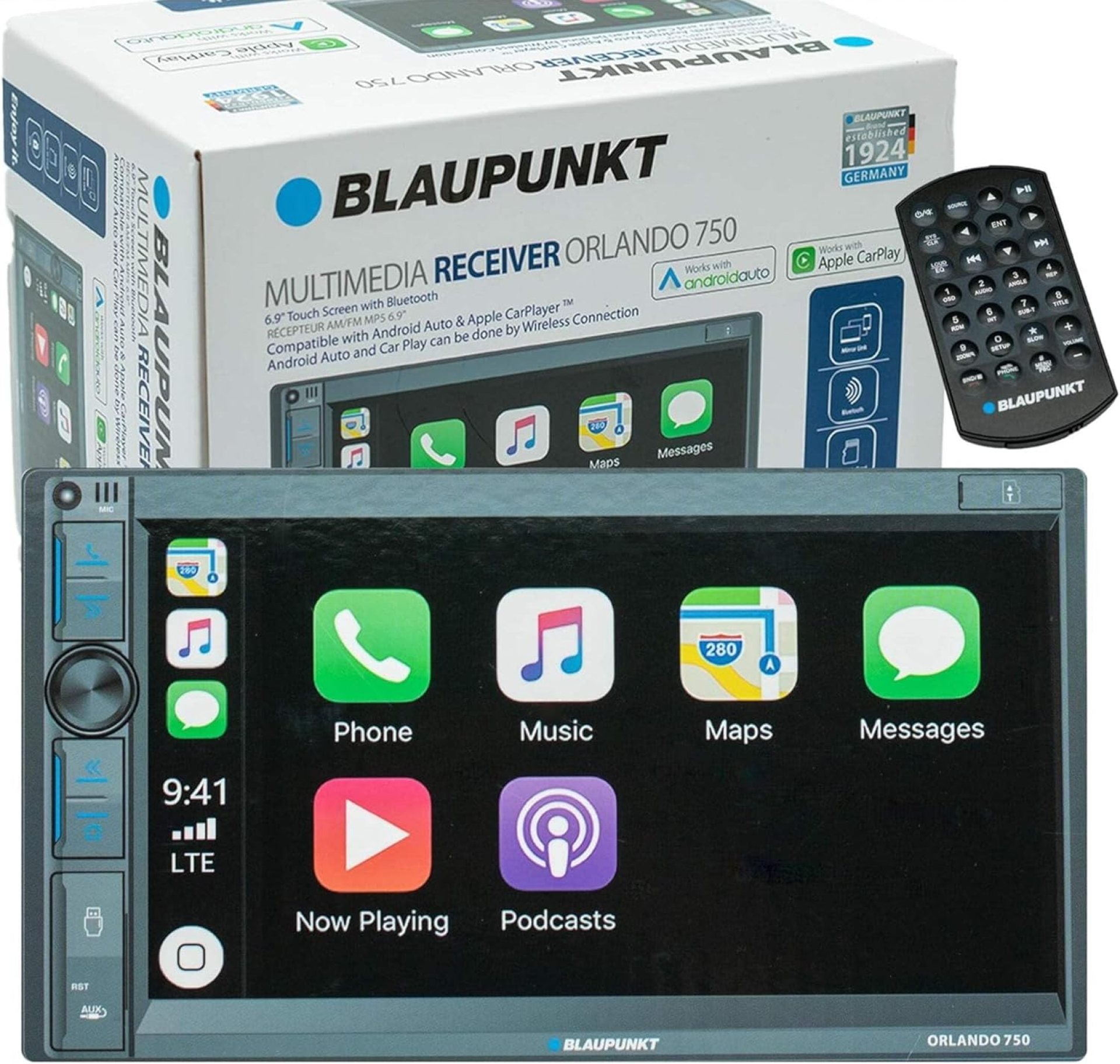 BLAUPUNKT ORLANDO750 Car Stereo – 6.9″ Touchscreen, Wireless Apple CarPlay, Wireless Android Auto, Bluetooth, USB Playback, EQ Presets, Safety Features BLAUPUNKT ORLANDO750 Car Stereo – 6.9″ Touchscreen, Wireless Apple CarPlay, Wireless Android Auto, Bluetooth, USB Playback, EQ Presets, Safety Features