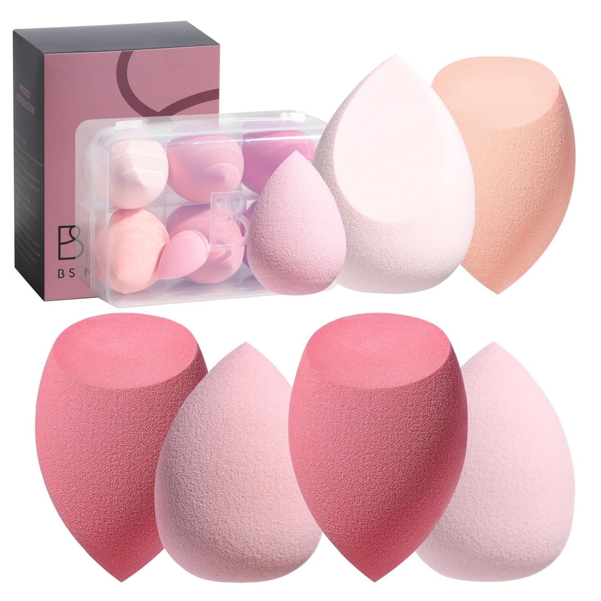 Makeup Sponge Set BS-MALL with Storage Case 7 Pcs for Liquid, Cream, and Powder, Foundation with 1 Mini Makeup Sponge Pink (A-Pink) Makeup Sponge Set BS-MALL with Storage Case 7 Pcs for Liquid, Cream, and Powder, Foundation with 1 Mini Makeup Sponge Pink (A-Pink)