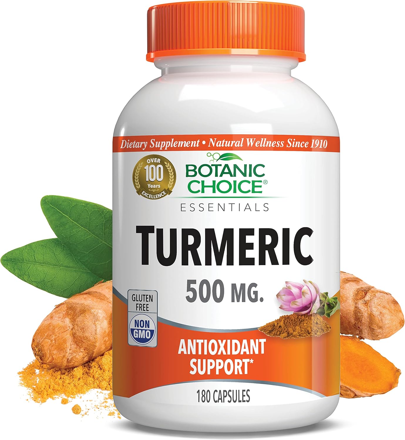 Botanic Choice Premium Turmeric Antioxidant Support – Joint Health Supplement for Adults – 180 Vege Capsules (500 mg each) Botanic Choice Premium Turmeric Antioxidant Support – Joint Health Supplement for Adults – 180 Vege Capsules (500 mg each)