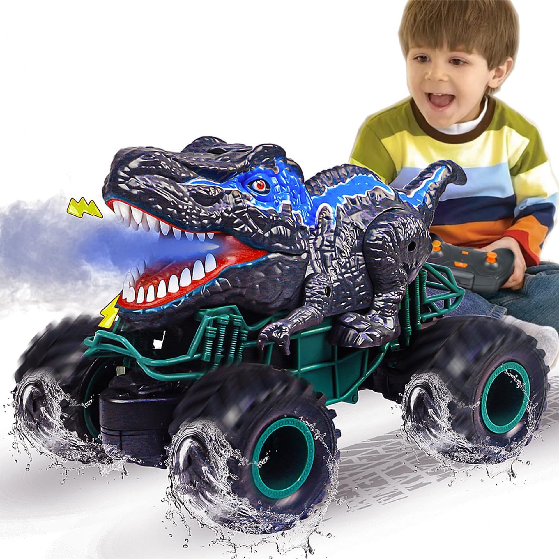 Dinosaur Remote Control Car, 2.4GHz RC Mega Monster Truck Toys for Toddlers, Dinosaur Toys with Light Sound Spray, Christmas and Birthday Gifts for 3 4 5 6 7 8-12 Kids Boys,All Terrain RC Cars Dinosaur Remote Control Car, 2.4GHz RC Mega Monster Truck Toys for Toddlers, Dinosaur Toys with Light Sound Spray, Christmas and Birthday Gifts for 3 4 5 6 7 8-12 Kids Boys,All Terrain RC Cars