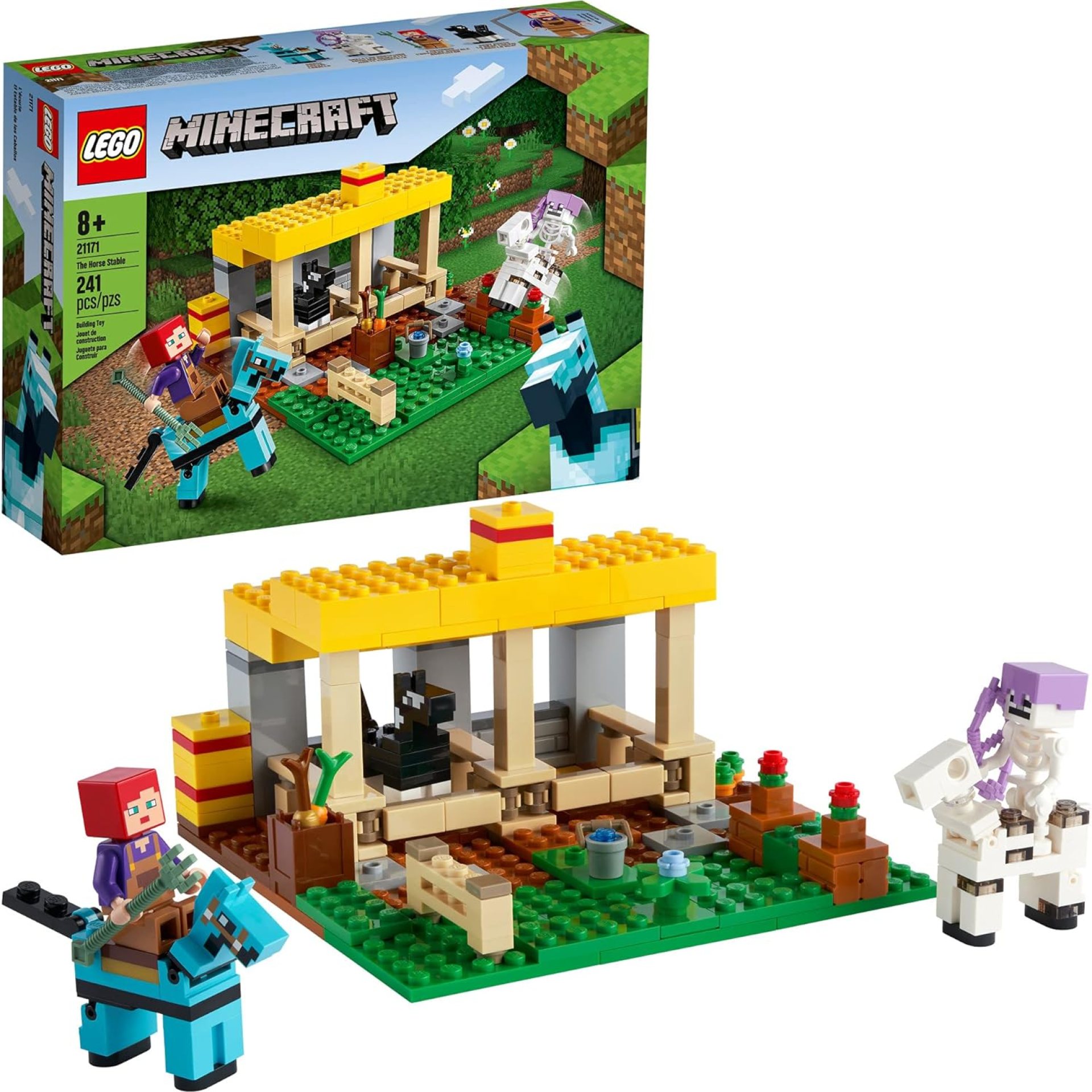 LEGO Minecraft The Horse Stable 21171 Building Kit; Fun Minecraft Farm Toy for Kids, Featuring a Skeleton Horseman; New 2021 (241 Pieces) LEGO Minecraft The Horse Stable 21171 Building Kit; Fun Minecraft Farm Toy for Kids, Featuring a Skeleton Horseman; New 2021 (241 Pieces)