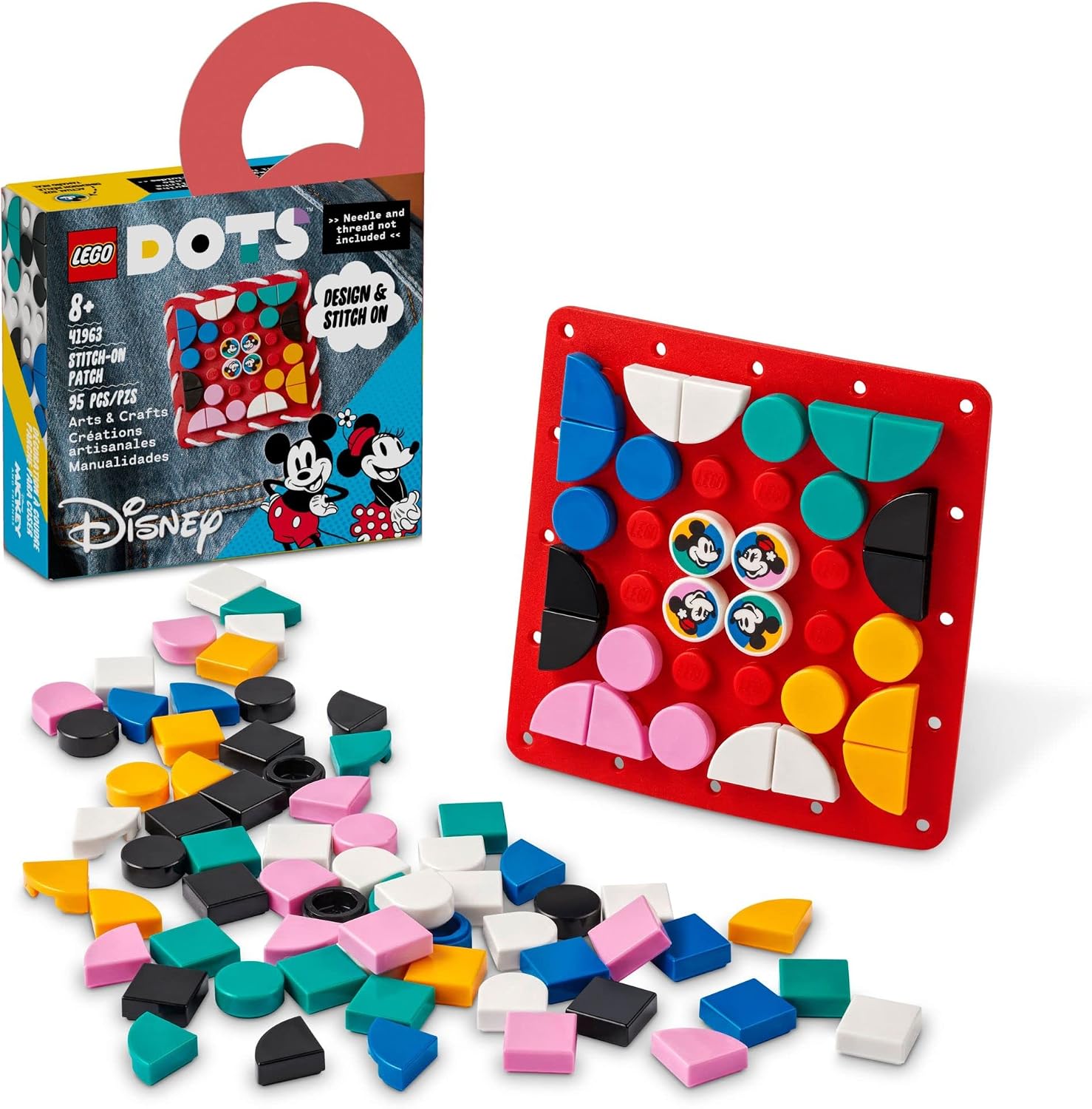 LEGO DOTS Disney Mickey and Minnie Mouse Stitch-On Patch 41963, DIY Toy Badge Making Kit to Decorate Clothes, Backpacks and More, Craft Kit for Kids Aged 8 Plus LEGO DOTS Disney Mickey and Minnie Mouse Stitch-On Patch 41963, DIY Toy Badge Making Kit to Decorate Clothes, Backpacks and More, Craft Kit for Kids Aged 8 Plus