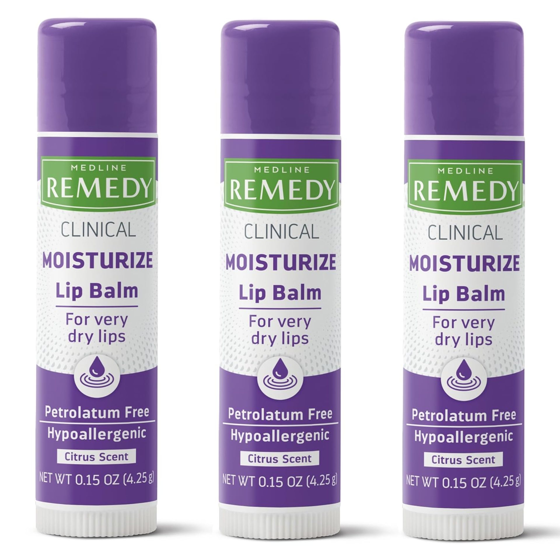 Medline Remedy Clinical Lip Balm, 3 Count, Citrus Scent, Moisturizing, Hydrating, Nourish, Nutrient Rich, Soothing Natural Oils, Revitalize, Comforting, Skin Conditioners, 0.15 oz Stick Medline Remedy Clinical Lip Balm, 3 Count, Citrus Scent, Moisturizing, Hydrating, Nourish, Nutrient Rich, Soothing Natural Oils, Revitalize, Comforting, Skin Conditioners, 0.15 oz Stick