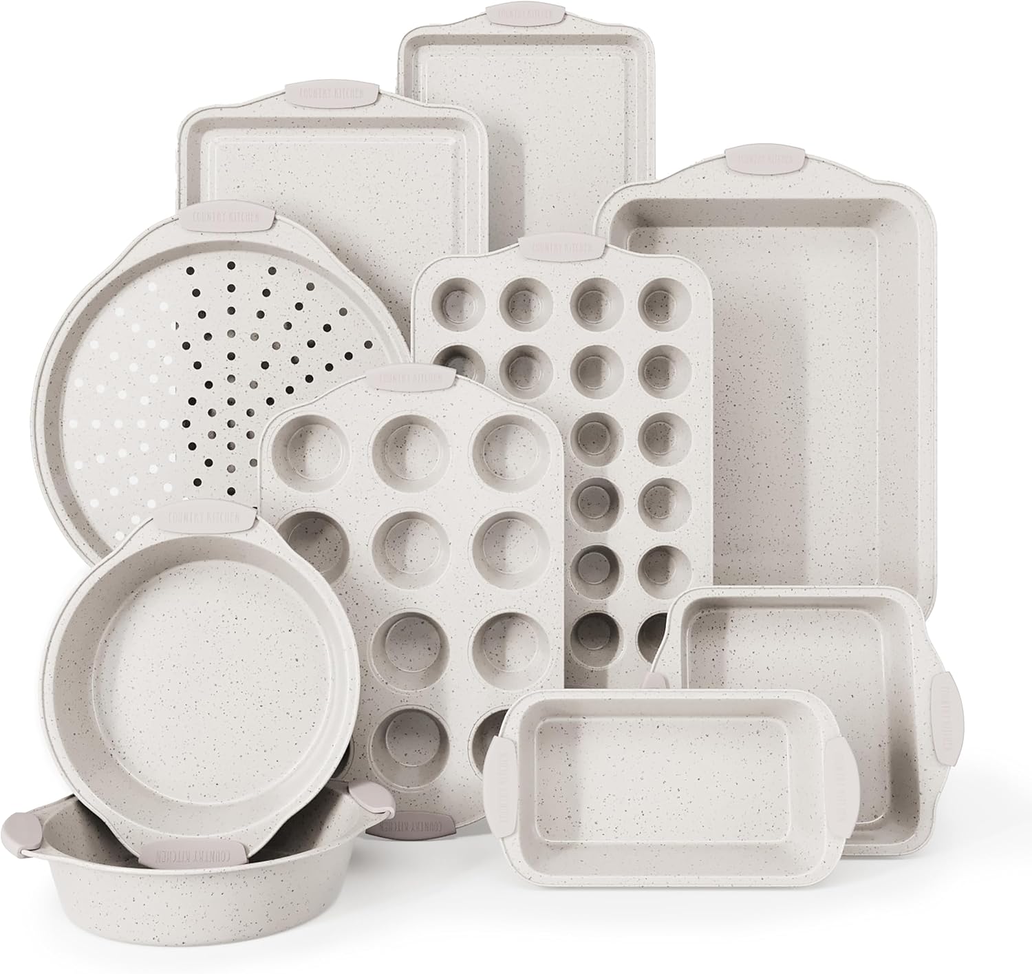 Country Kitchen Nonstick Stackable Bakeware Set – Durable, Easy Release Baking Set, Cream, 10 Pcs Country Kitchen Nonstick Stackable Bakeware Set – Durable, Easy Release Baking Set, Cream, 10 Pcs
