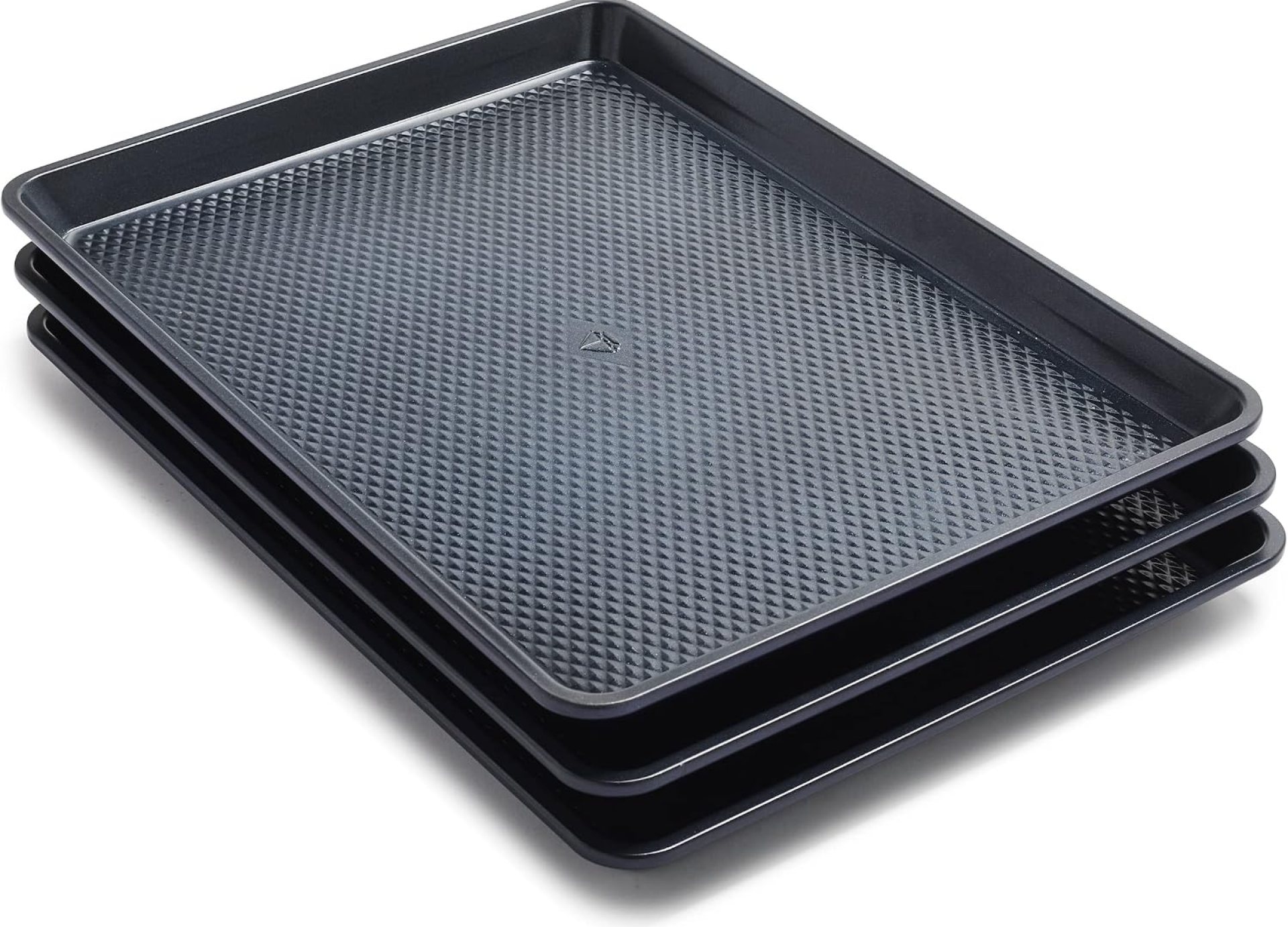 Blue Diamond Bakeware Diamond Infused Ceramic Nonstick, 3 Piece Half Cookie Sheet Baking Pan Set, Dishwasher Safe and Freezer Safe, PFAS-Free, Blue Blue Diamond Bakeware Diamond Infused Ceramic Nonstick, 3 Piece Half Cookie Sheet Baking Pan Set, Dishwasher Safe and Freezer Safe, PFAS-Free, Blue