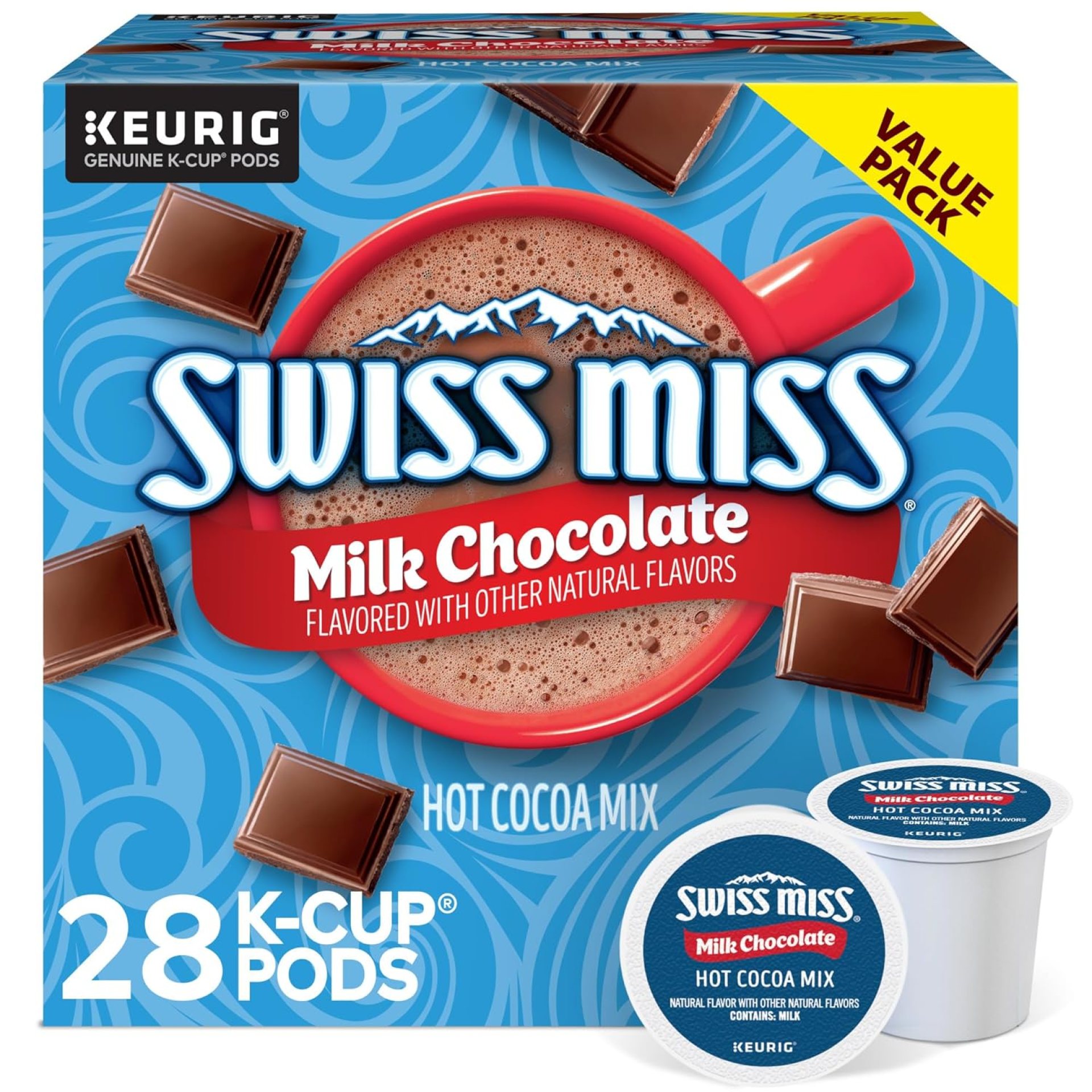 Swiss Miss Milk Chocolate Hot Cocoa Keurig Single-Serve K Cup Pods, 28 Count Swiss Miss Milk Chocolate Hot Cocoa Keurig Single-Serve K Cup Pods, 28 Count