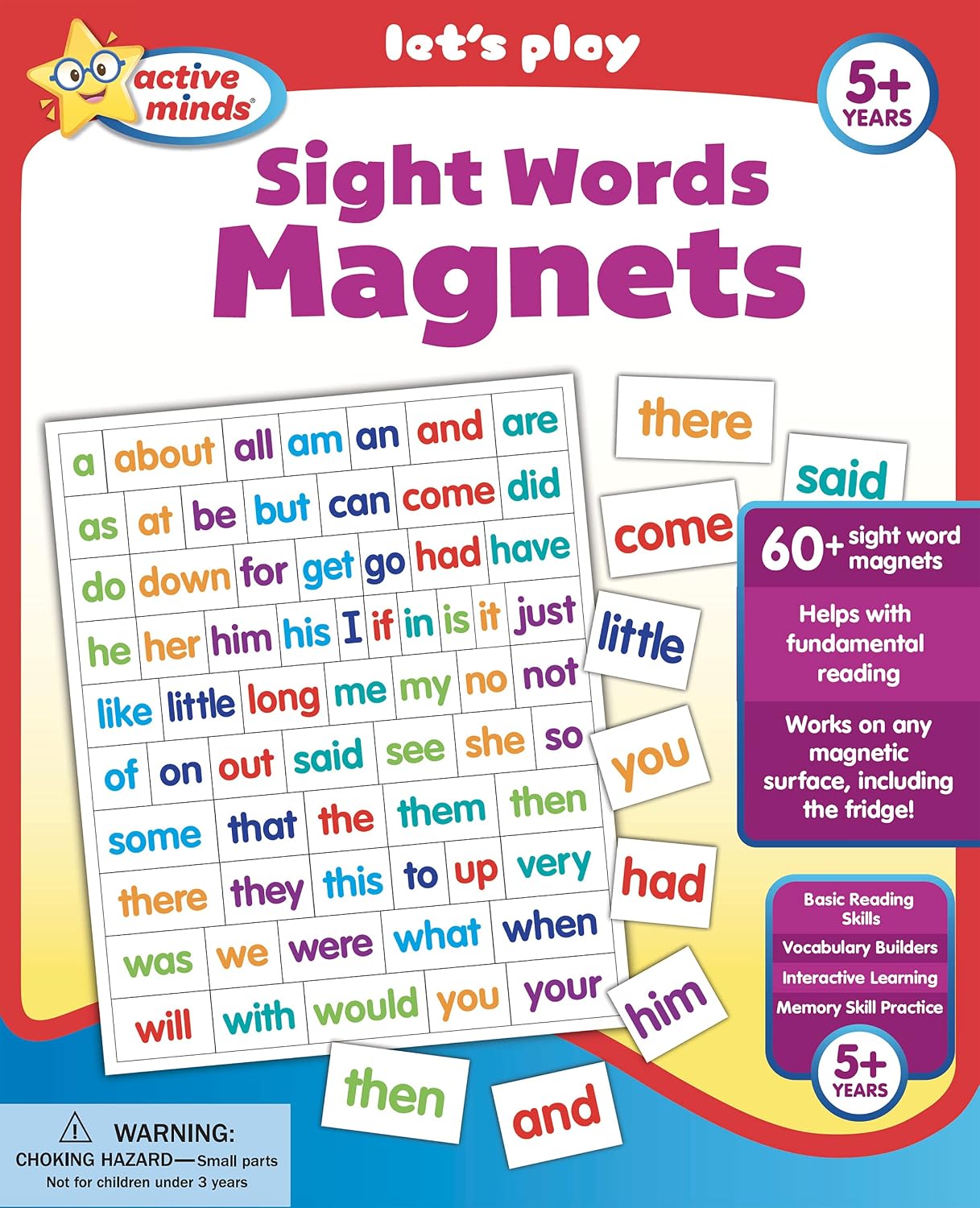 Active Minds Sight Words Magnets – Learn and Practice Language Building Skills needed for Reading (Ages 5 and Up) Active Minds Sight Words Magnets – Learn and Practice Language Building Skills needed for Reading (Ages 5 and Up)