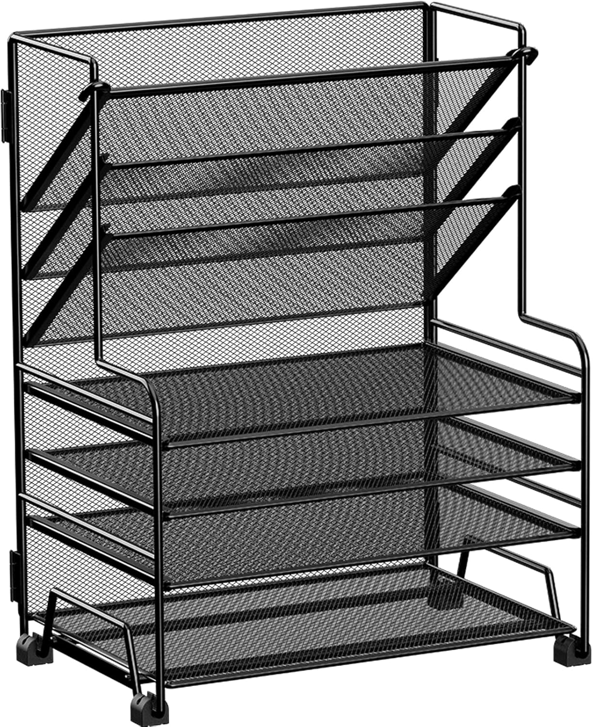4-Tier Paper Organizer + 3-Pocket File Holder + Drawer + Pen Holders, Desktop File Organizers Paper Tray for Office Supplies School Classroom Organization (Black, No Drawer & Pen Holder) 4-Tier Paper Organizer + 3-Pocket File Holder + Drawer + Pen Holders, Desktop File Organizers Paper Tray for Office Supplies School Classroom Organization (Black, No Drawer & Pen Holder)