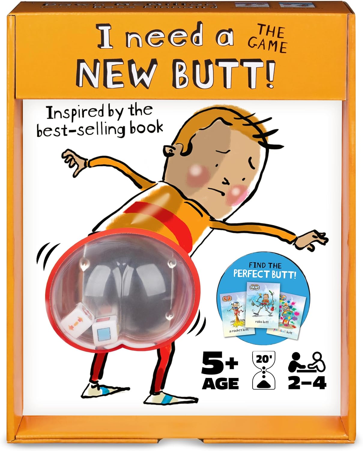 Spin Master Games, I Need a New Butt, Kids Board Game Based on The Book with Popper & Cheek Tiles, Fun for Family Game Night, 2-4 Players, for Ages 5 & Up Spin Master Games, I Need a New Butt, Kids Board Game Based on The Book with Popper & Cheek Tiles, Fun for Family Game Night, 2-4 Players, for Ages 5 & Up