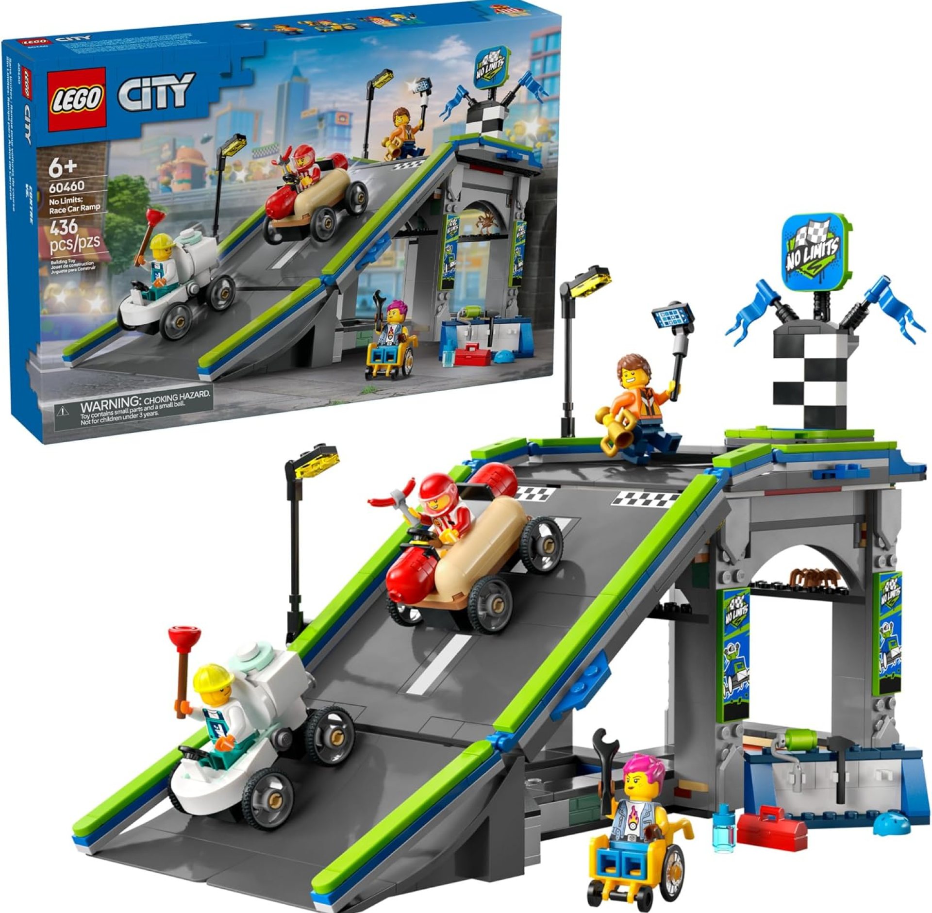 LEGO City No Limits: Race Car Ramp Track Toy – Building Toy for Kids, Boys and Girls, Ages 6+ – Soap Box Car Ramp for Racing with 2 Cars, 4 Minifigures, and Buildable Ramp – Gift Idea – 60460 LEGO City No Limits: Race Car Ramp Track Toy – Building Toy for Kids, Boys and Girls, Ages 6+ – Soap Box Car Ramp for Racing with 2 Cars, 4 Minifigures, and Buildable Ramp – Gift Idea – 60460