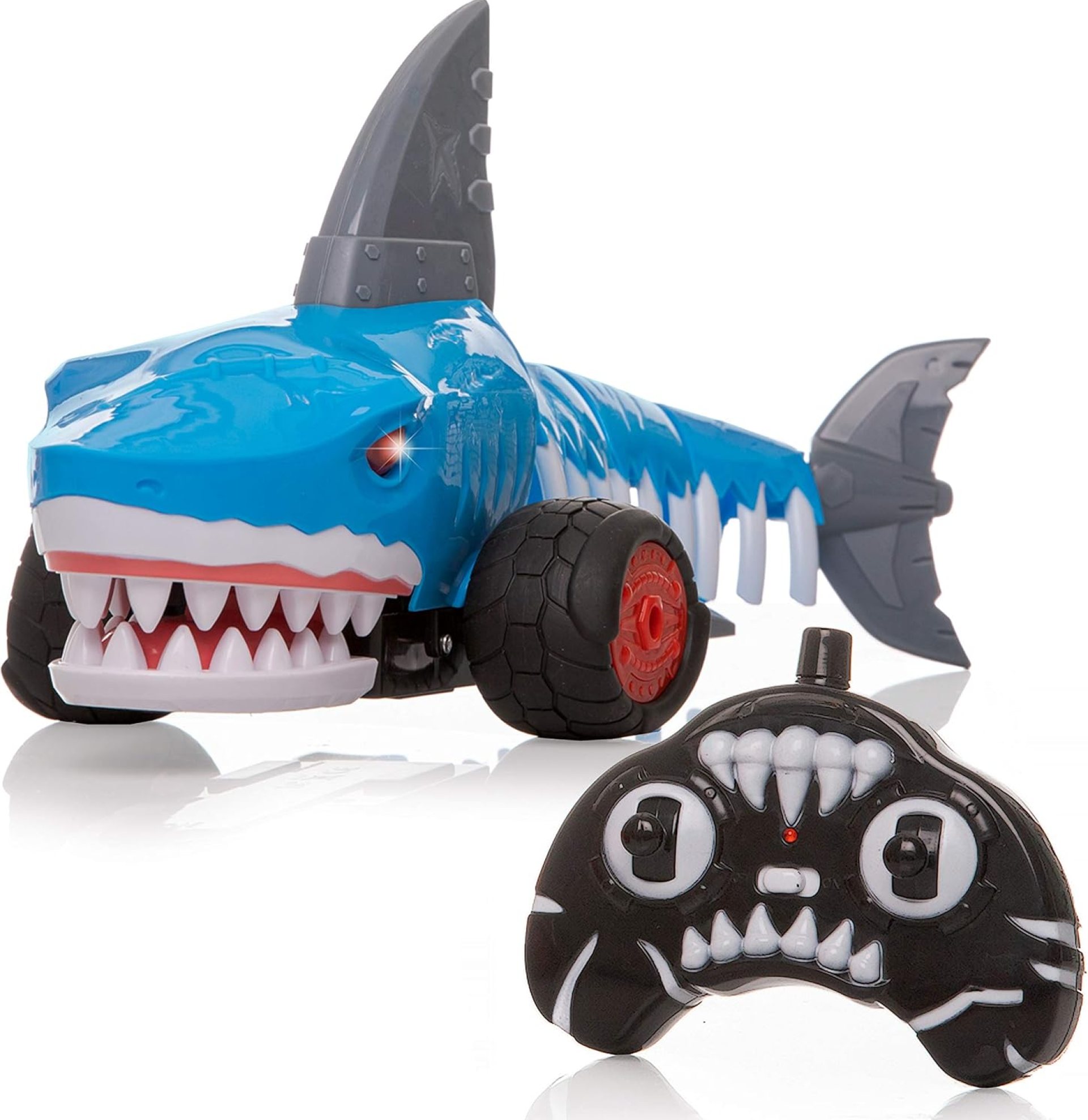 Rugged Racers Animal Racer Remote Control Cars – Monster Truck RC Toys for Kids – Shark –Big Wheels Racing All Terrain Vehicle – Sweeping Tail and 360-Degree Spin – Ideal for Toddlers, Boys and Girls Rugged Racers Animal Racer Remote Control Cars – Monster Truck RC Toys for Kids – Shark –Big Wheels Racing All Terrain Vehicle – Sweeping Tail and 360-Degree Spin – Ideal for Toddlers, Boys and Girls