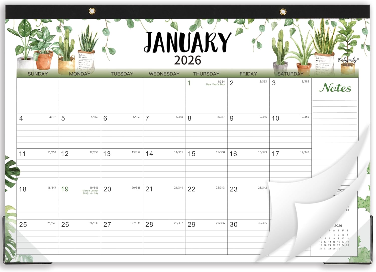 2026 Desk Calendar – Desk Calendar 2026, 12 Monthly Desk/Wall Calendar 2-in-1, 17″ x 12″, January 2026 – December 2026, Thick Paper with Corner Protectors, Large Ruled Blocks – Plants 2026 Desk Calendar – Desk Calendar 2026, 12 Monthly Desk/Wall Calendar 2-in-1, 17″ x 12″, January 2026 – December 2026, Thick Paper with Corner Protectors, Large Ruled Blocks – Plants