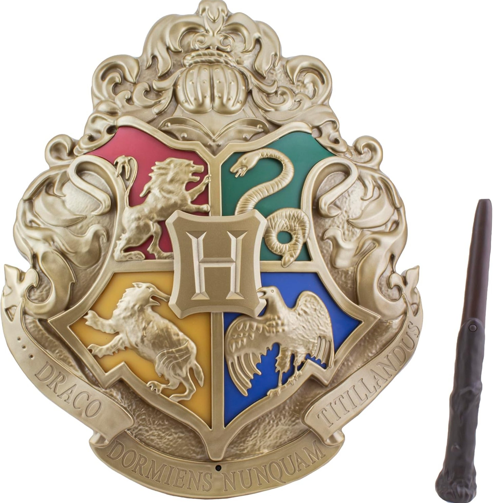 Harry Potter Hogwarts Crest Sign Lamp with Noble Wand Remote Control – Wall Decor or Stand-Alone Collectible Gifts for Fans Harry Potter Hogwarts Crest Sign Lamp with Noble Wand Remote Control – Wall Decor or Stand-Alone Collectible Gifts for Fans