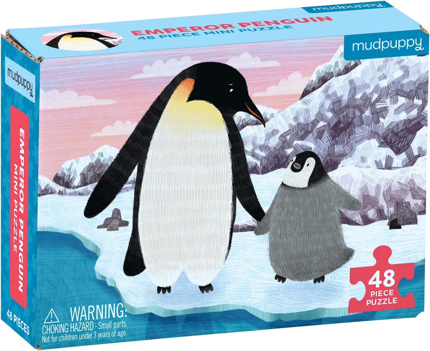 Mudpuppy Emperor Penguin Mini Puzzle, 48 Pieces, 8” x 5.75” – Perfect Family Puzzle for Ages 4+ – Jigsaw Puzzle Featuring a Colorful Illustration of Penguins, Informational Insert Included Mudpuppy Emperor Penguin Mini Puzzle, 48 Pieces, 8” x 5.75” – Perfect Family Puzzle for Ages 4+ – Jigsaw Puzzle Featuring a Colorful Illustration of Penguins, Informational Insert Included