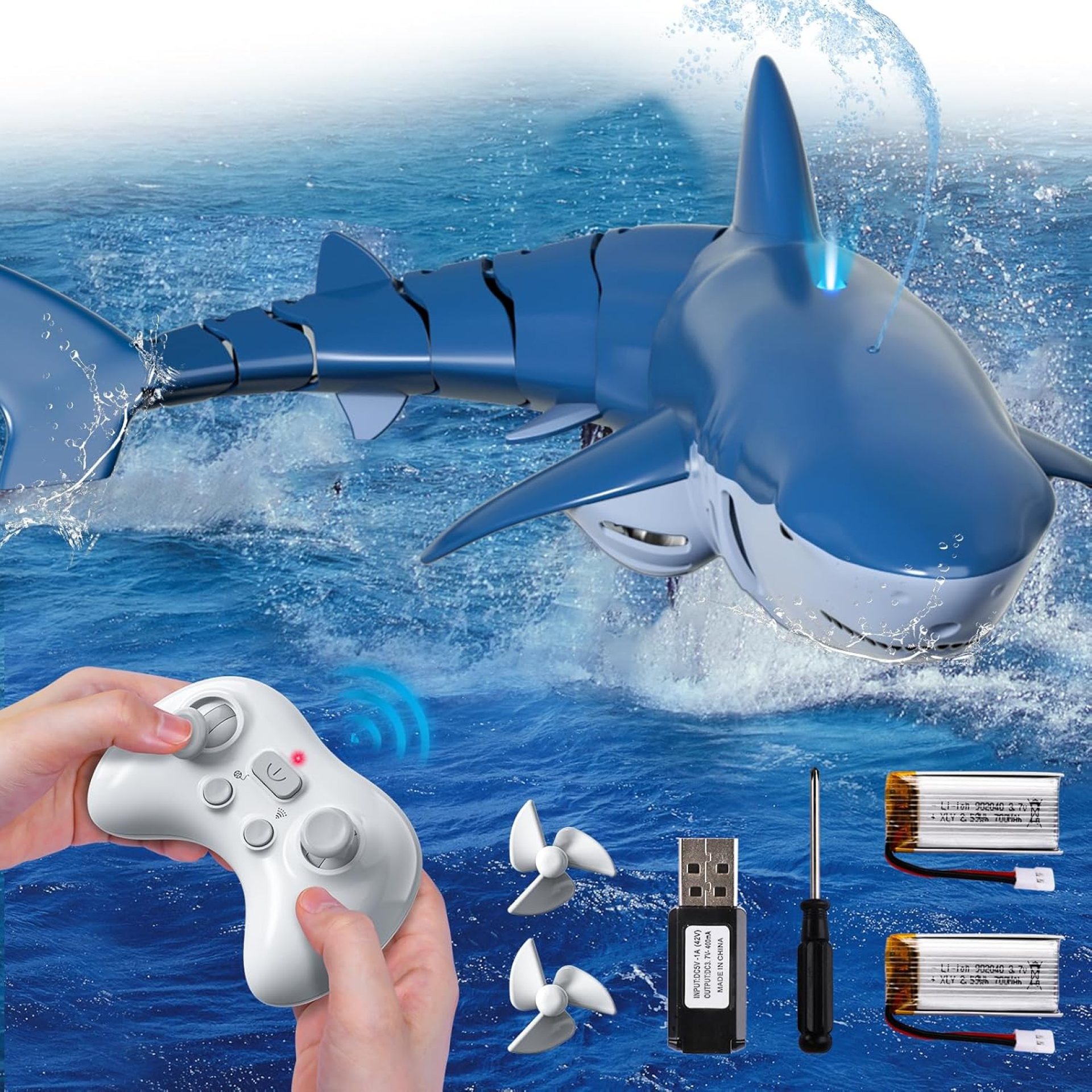 Remote Control Shark Toys for Boys Kids, 1:18 Scale High Simulation Shark for Pool, 2.4Ghz Electric RC Shark Boat Fish Toys with Light & Spray, Toy Shark Gifts for 6 7 8 9 Year olds Kid Boys Girls Remote Control Shark Toys for Boys Kids, 1:18 Scale High Simulation Shark for Pool, 2.4Ghz Electric RC Shark Boat Fish Toys with Light & Spray, Toy Shark Gifts for 6 7 8 9 Year olds Kid Boys Girls