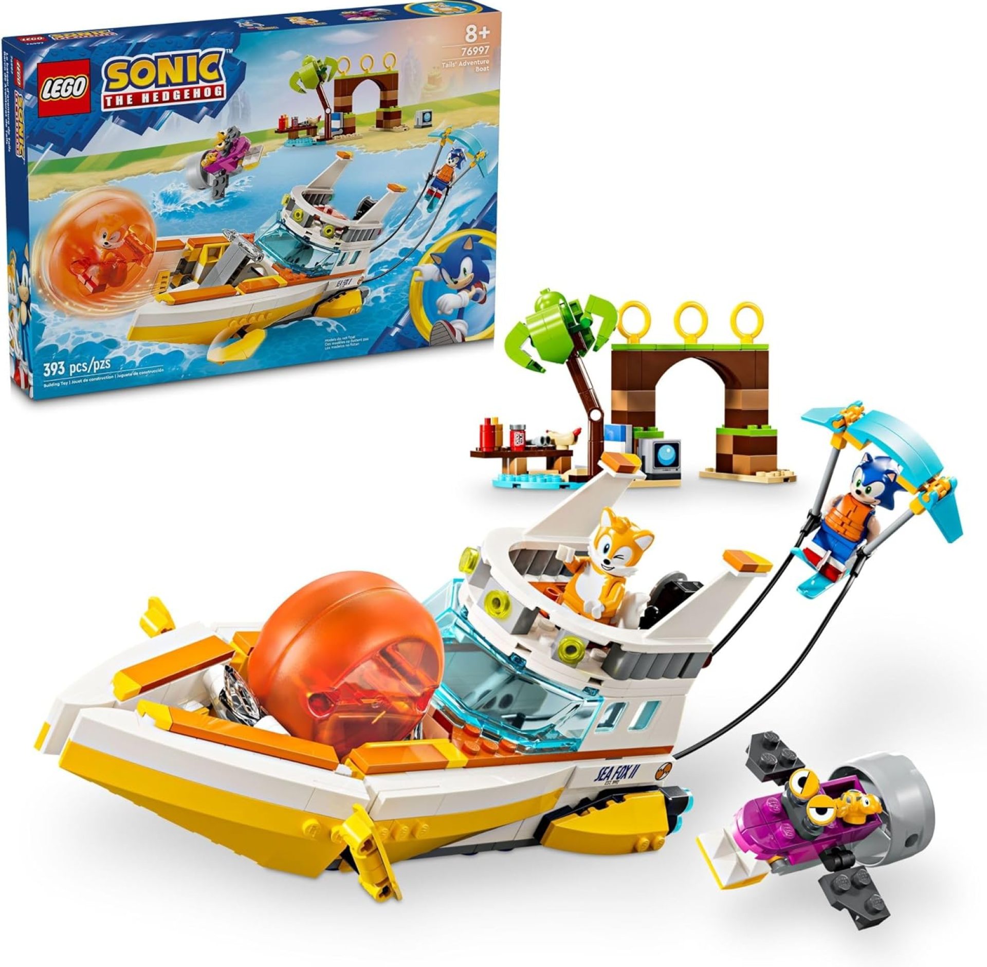 LEGO Sonic The Hedgehog: Tails’ Adventure Boat Interactive Toy Building Set, Video Game Toy with Sonic Characters and Water Skis, Gamer Gift for Boys and Girls Ages 8 and Up, 76997 LEGO Sonic The Hedgehog: Tails’ Adventure Boat Interactive Toy Building Set, Video Game Toy with Sonic Characters and Water Skis, Gamer Gift for Boys and Girls Ages 8 and Up, 76997
