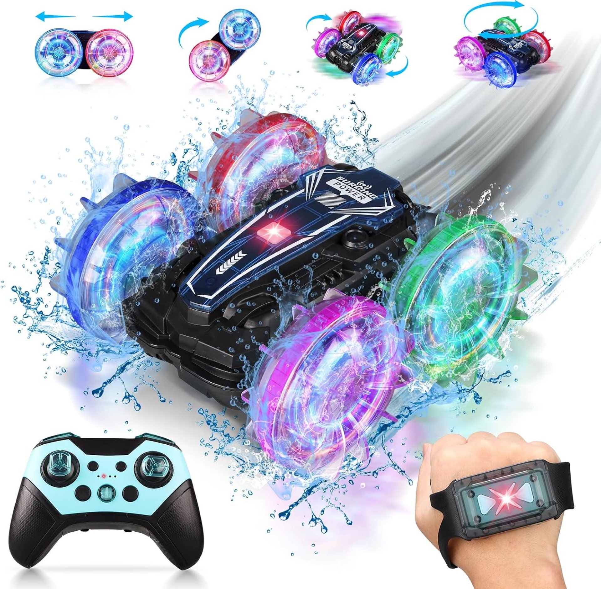 Amphibious RC Car for Kids, 2.5GHz Remote Control Boat & Car with 360° Rotation, Rechargeable Gesture Sensing Toy, Waterproof for Pool/Lake, Birthday Gifts for Boys Girls Ages 5-12 Amphibious RC Car for Kids, 2.5GHz Remote Control Boat & Car with 360° Rotation, Rechargeable Gesture Sensing Toy, Waterproof for Pool/Lake, Birthday Gifts for Boys Girls Ages 5-12