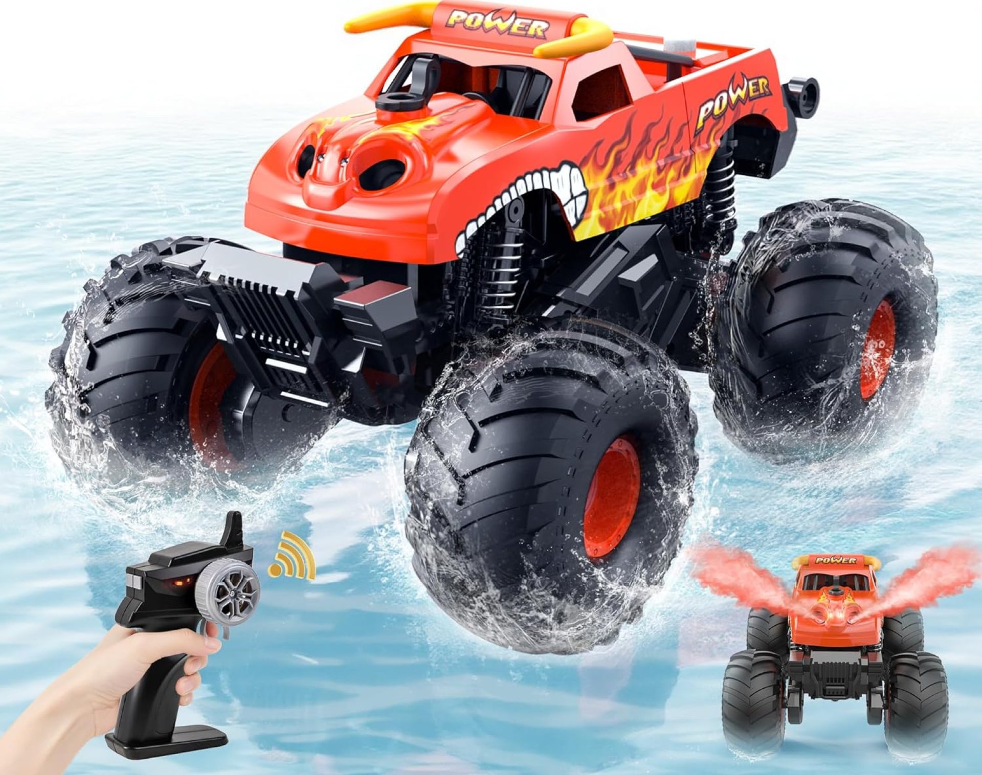 Waterproof Monster Truck Toys 1:16 Amphibious Remote Control Car All Terrain Off-Road Pickup Truck 4WD RC Cars Toys for 8 9 10 11 12 Year Old Boys Girls Gifts Waterproof Monster Truck Toys 1:16 Amphibious Remote Control Car All Terrain Off-Road Pickup Truck 4WD RC Cars Toys for 8 9 10 11 12 Year Old Boys Girls Gifts