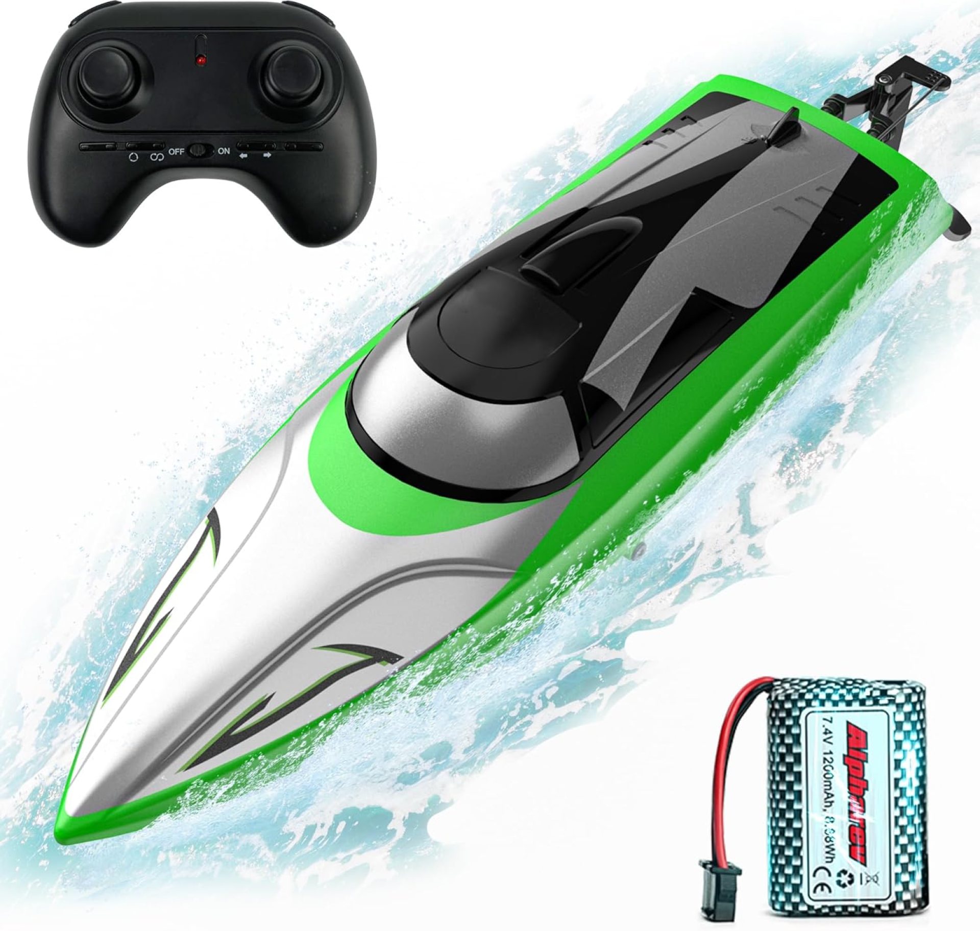 SMILESSKIDDO RC Boat – 20+MPH Fast RC Boats for Adults & Kids, 2.4GHz Remote Control Boat for Boys, Radio Controlled Boats with Rechargeable Battery, Remote Control Boat for Pool&Lake with LED Effect SMILESSKIDDO RC Boat – 20+MPH Fast RC Boats for Adults & Kids, 2.4GHz Remote Control Boat for Boys, Radio Controlled Boats with Rechargeable Battery, Remote Control Boat for Pool&Lake with LED Effect