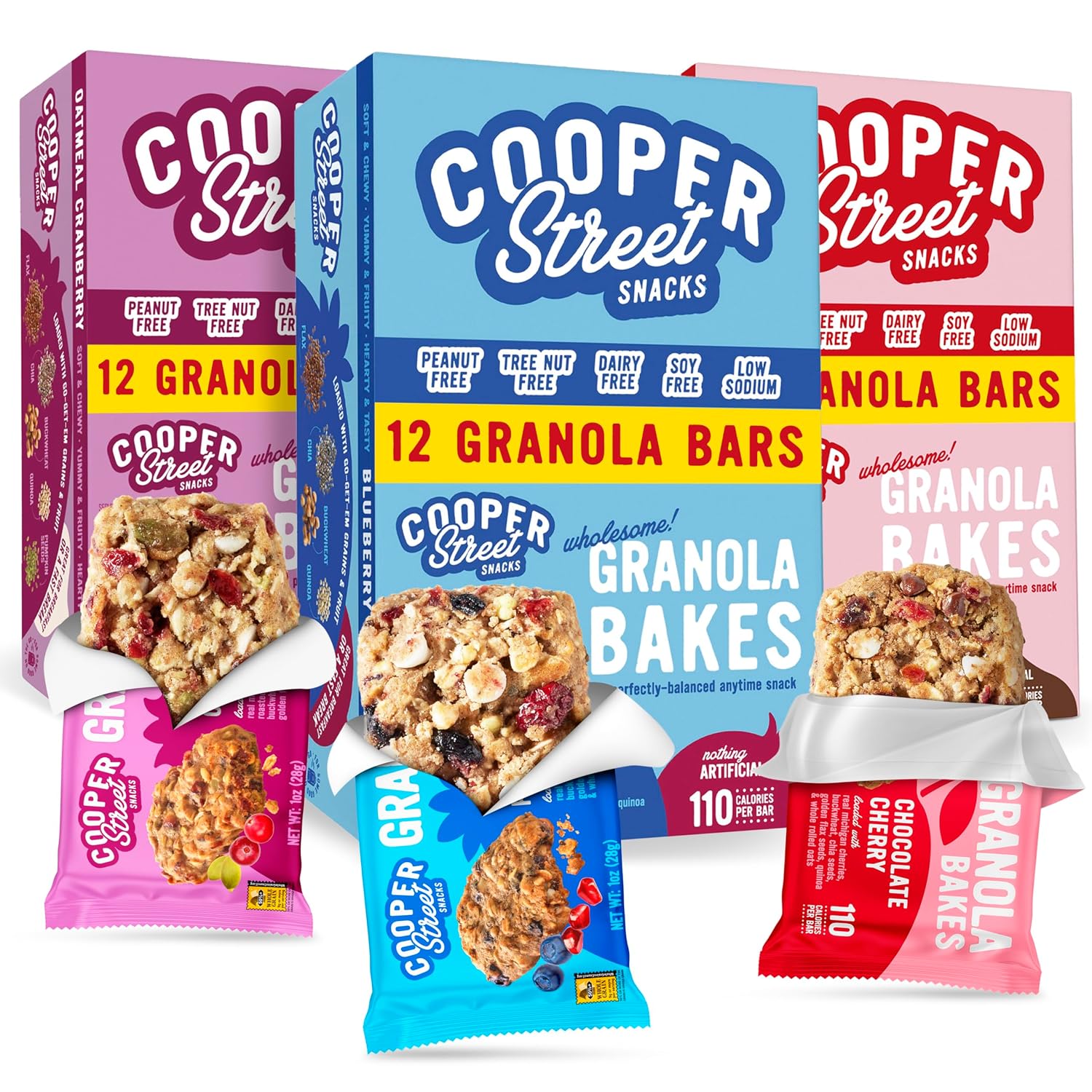 Cooper Street Granola Bakes (36 Count) – Soft and Chewy Breakfast Granola Bars Variety Pack – Nut, Dairy & Soy Free – Individually Wrapped Healthy Snacks for Kids, School, Work, Hiking & On-the-Go Cooper Street Granola Bakes (36 Count) – Soft and Chewy Breakfast Granola Bars Variety Pack – Nut, Dairy & Soy Free – Individually Wrapped Healthy Snacks for Kids, School, Work, Hiking & On-the-Go