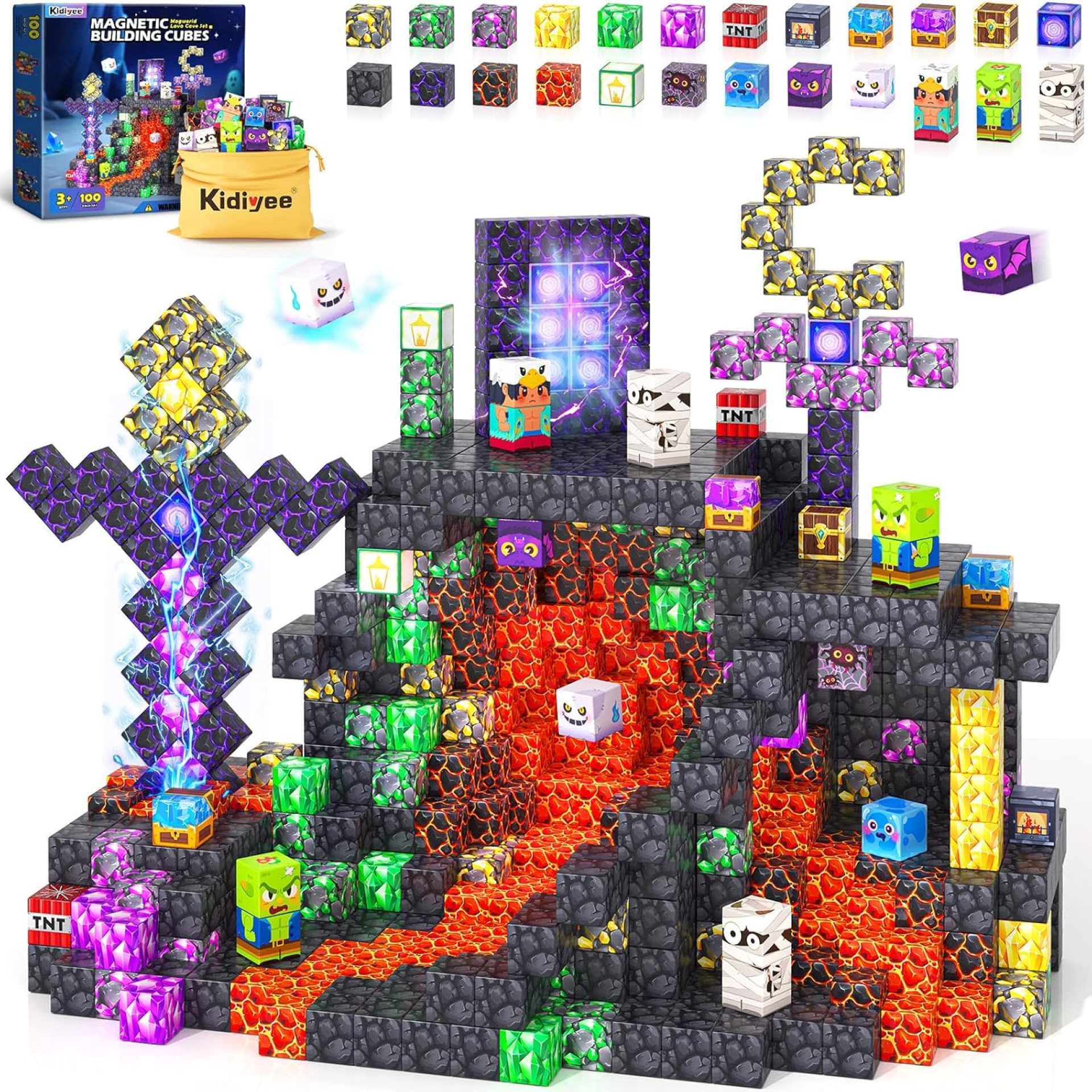 Magnetic Blocks – Mine Magnet World Building Toys for Kids Ages 4-6 6-8 8-12, STEM Magnetic Building Blocks Kids Sensory Toys Games, Gift for 3+ Year Old Boys and Girls Magnetic Blocks – Mine Magnet World Building Toys for Kids Ages 4-6 6-8 8-12, STEM Magnetic Building Blocks Kids Sensory Toys Games, Gift for 3+ Year Old Boys and Girls