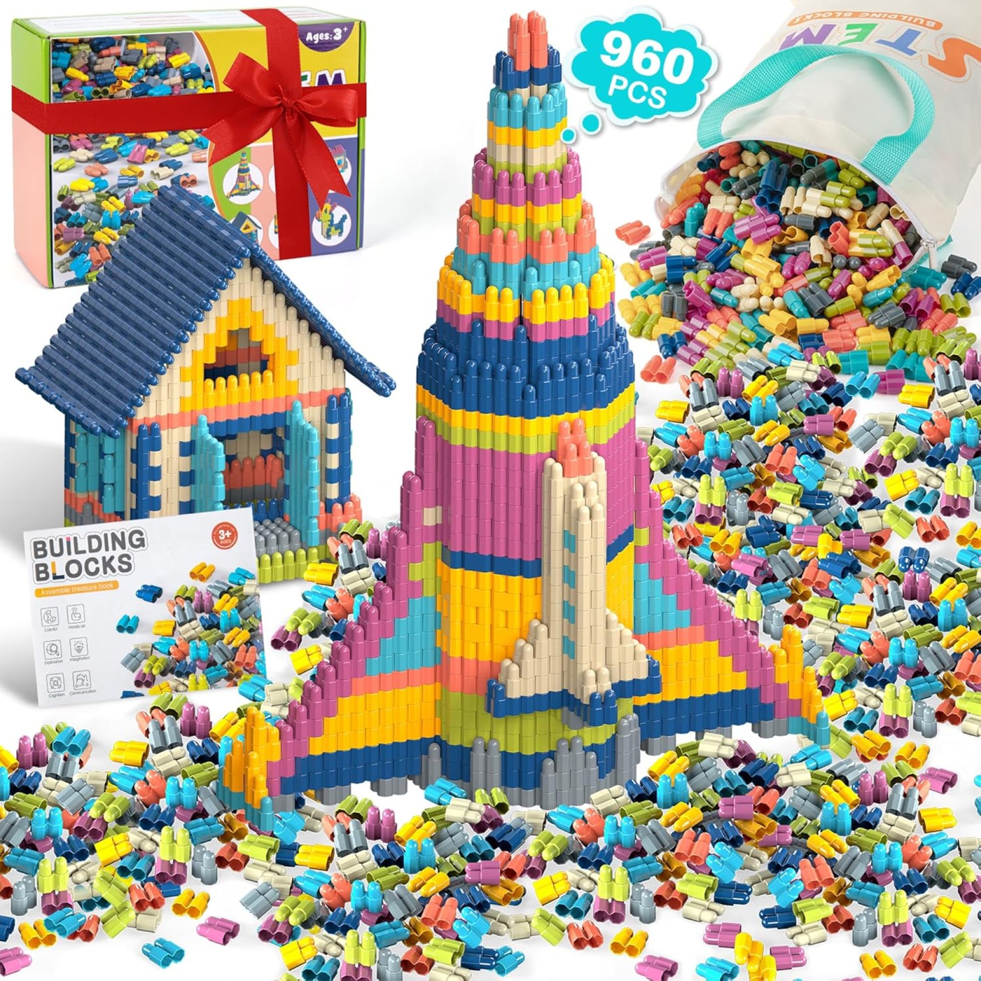 961 Pcs building toys for kids ages 4-8, Educational STEM Building Blocks for Brain Development & Hands-On Ability Improvement, Construction Toy for Preschool and Kindergarten Boys & Girls Aged 3+ 961 Pcs building toys for kids ages 4-8, Educational STEM Building Blocks for Brain Development & Hands-On Ability Improvement, Construction Toy for Preschool and Kindergarten Boys & Girls Aged 3+