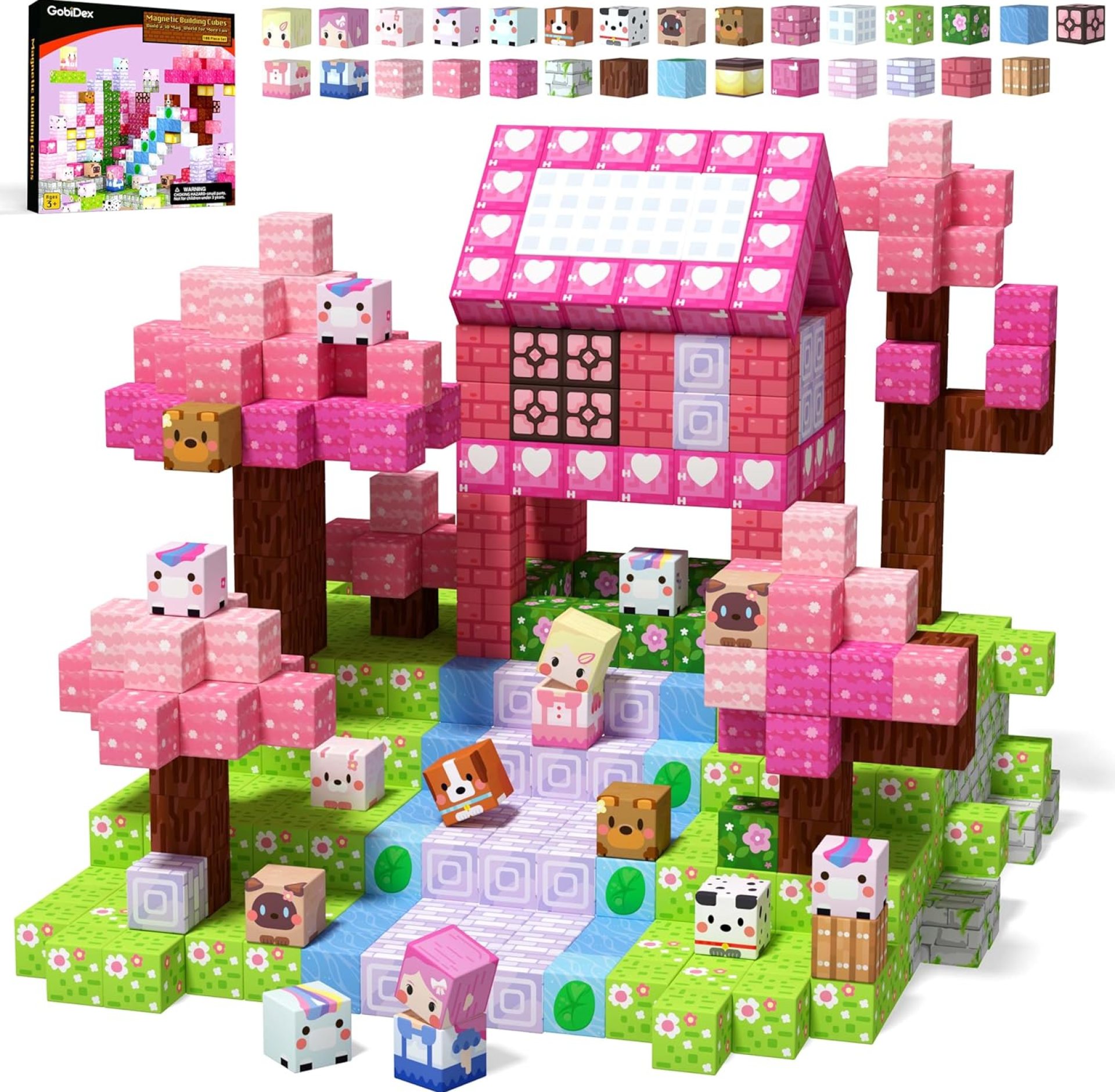 GobiDex 100PCS Magnetic Blocks Kid Building Toys for 3+ Years Old Girls, Upgraded STEM Sensory Gifts for Princess, Kids Magnets Game for Toddler GobiDex 100PCS Magnetic Blocks Kid Building Toys for 3+ Years Old Girls, Upgraded STEM Sensory Gifts for Princess, Kids Magnets Game for Toddler