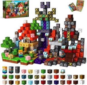 150 PCS Magnetic Blocks – Magnetic Building Block for Kids Ages 4-8, Magnet Blocks Sets for Stacking, Magnet Cubes Building Toys for Boys Girls Ages 3 4 5 6 7 8-12 Birthday Gift