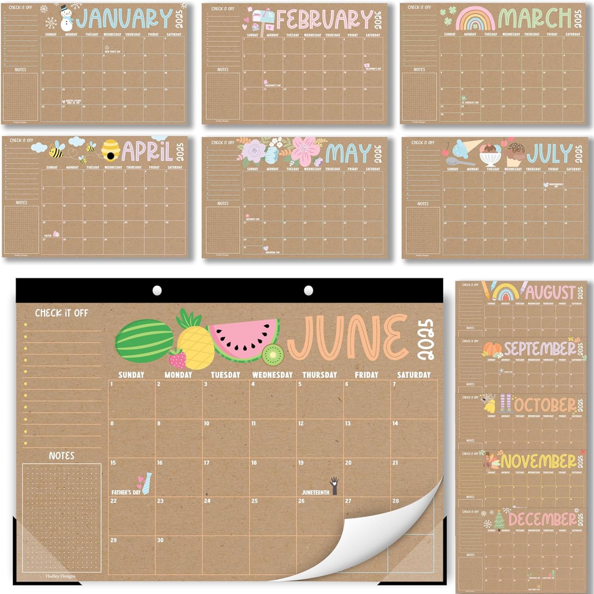 Hadley Designs Teacher Desk Calendar 2025-2026 – 18-Month Desktop Calendar for Home, Office & Classroom Organization, Ideal for Academic School Year Planning (Doodle Kraft) Hadley Designs Teacher Desk Calendar 2025-2026 – 18-Month Desktop Calendar for Home, Office & Classroom Organization, Ideal for Academic School Year Planning (Doodle Kraft)