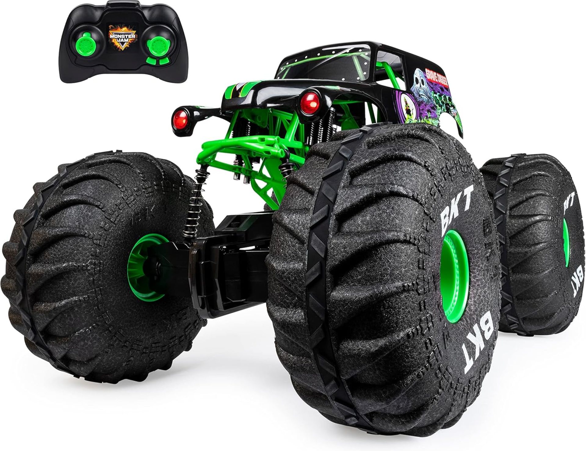 Monster Jam, Official Mega Grave Digger All-Terrain Remote Control Monster Truck with Lights, 1:6 Scale, Kids Toys for Boys and Girls Ages 4-6+ Monster Jam, Official Mega Grave Digger All-Terrain Remote Control Monster Truck with Lights, 1:6 Scale, Kids Toys for Boys and Girls Ages 4-6+