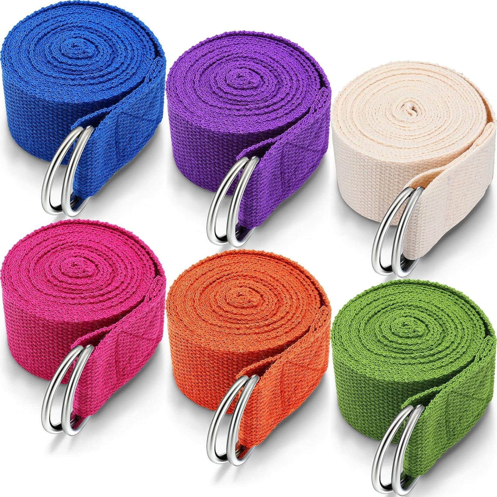 6 Pcs Yoga Strap for Stretching 8 Ft Yoga Exercise Adjustable Straps Bands with Safe Adjustable D Ring Buckle for Pilates Gym Workouts Fitness Improves Sitting Posture 6 Pcs Yoga Strap for Stretching 8 Ft Yoga Exercise Adjustable Straps Bands with Safe Adjustable D Ring Buckle for Pilates Gym Workouts Fitness Improves Sitting Posture