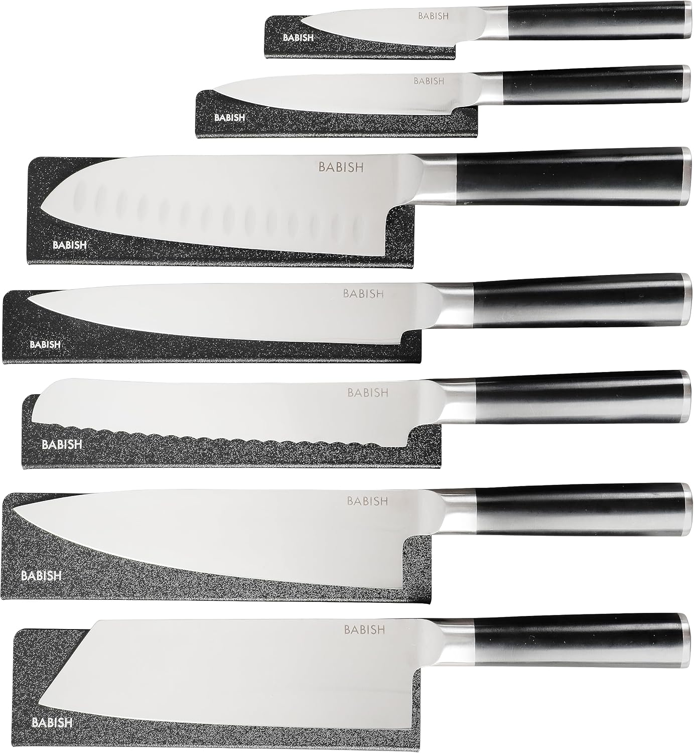 Babish High-Carbon 1.4116 German Steel 14 Piece Full Tang Forged Kitchen Knife Set W/Sheaths Babish High-Carbon 1.4116 German Steel 14 Piece Full Tang Forged Kitchen Knife Set W/Sheaths