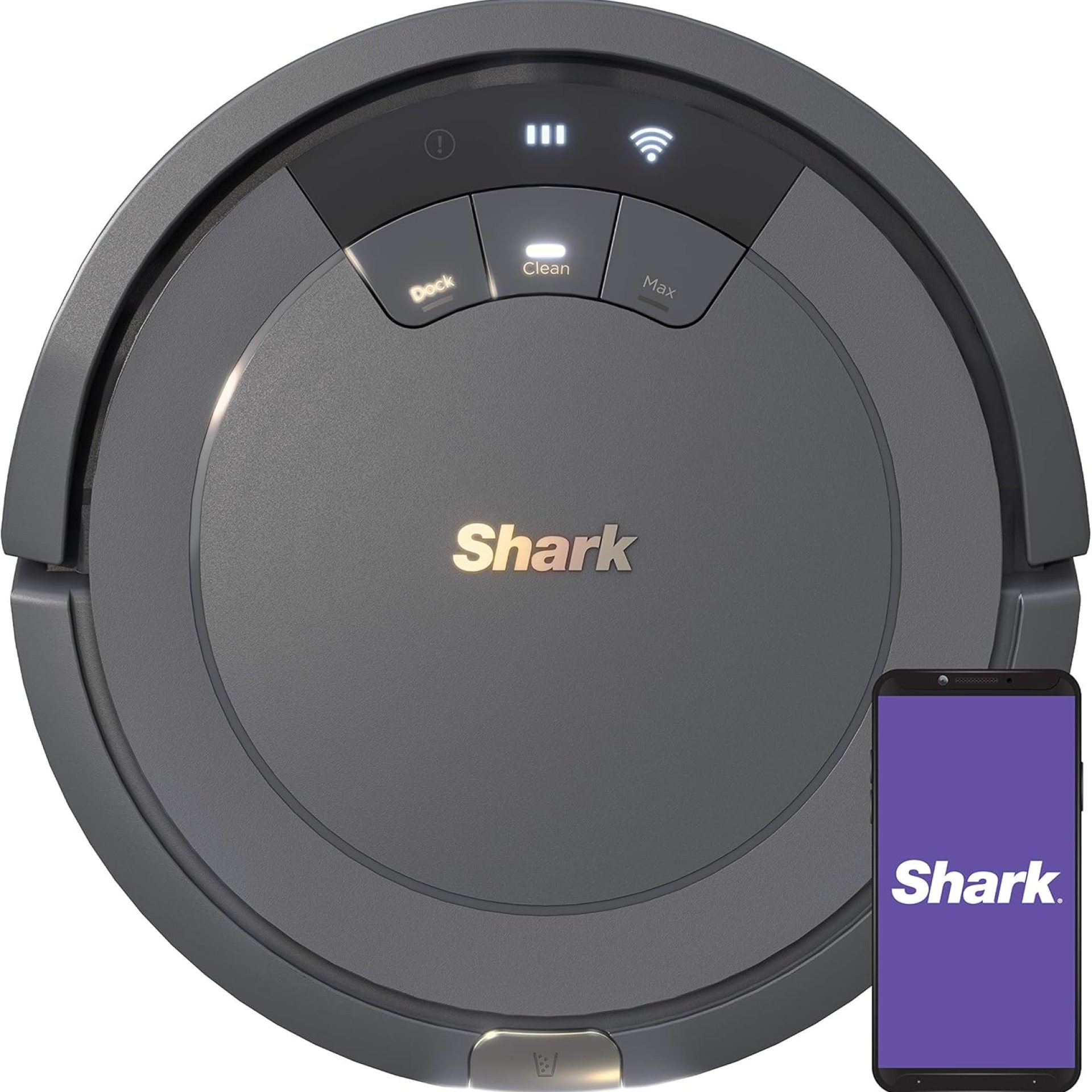 Shark AV753 ION Robot Vacuum, Tri-Brush System, Wifi Connected, 120 Min Runtime, Works with Alexa, Multi Surface Cleaning, Grey Shark AV753 ION Robot Vacuum, Tri-Brush System, Wifi Connected, 120 Min Runtime, Works with Alexa, Multi Surface Cleaning, Grey