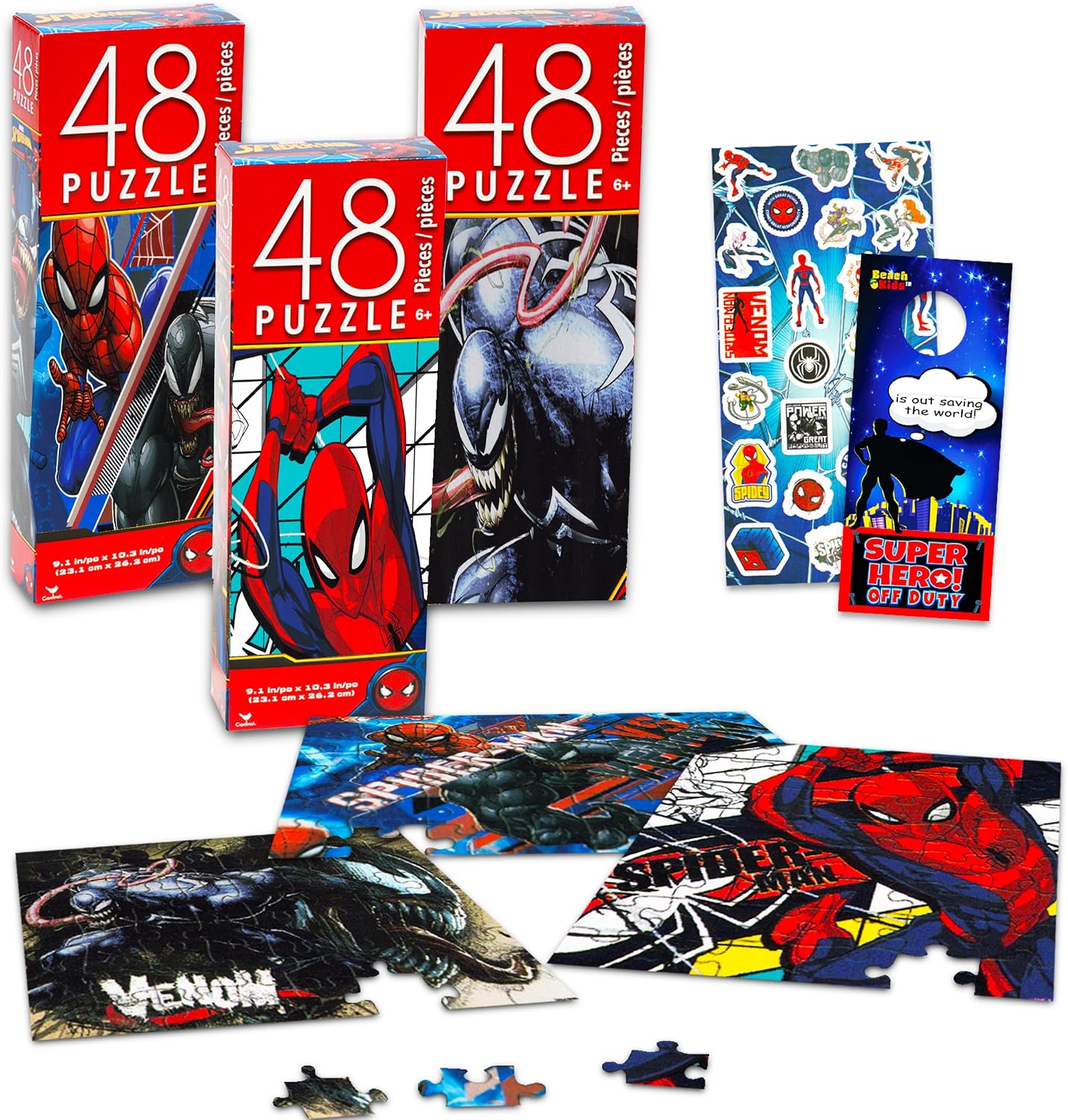 Marvel Spiderman Jigsaw Puzzle for Kids Bundle Spiderman Activity Set – 3 Pack Spiderman Jigsaw Puzzles 48 Piece Each with Spiderman Stickers (Spiderman Toys for Boys) Marvel Spiderman Jigsaw Puzzle for Kids Bundle Spiderman Activity Set – 3 Pack Spiderman Jigsaw Puzzles 48 Piece Each with Spiderman Stickers (Spiderman Toys for Boys)