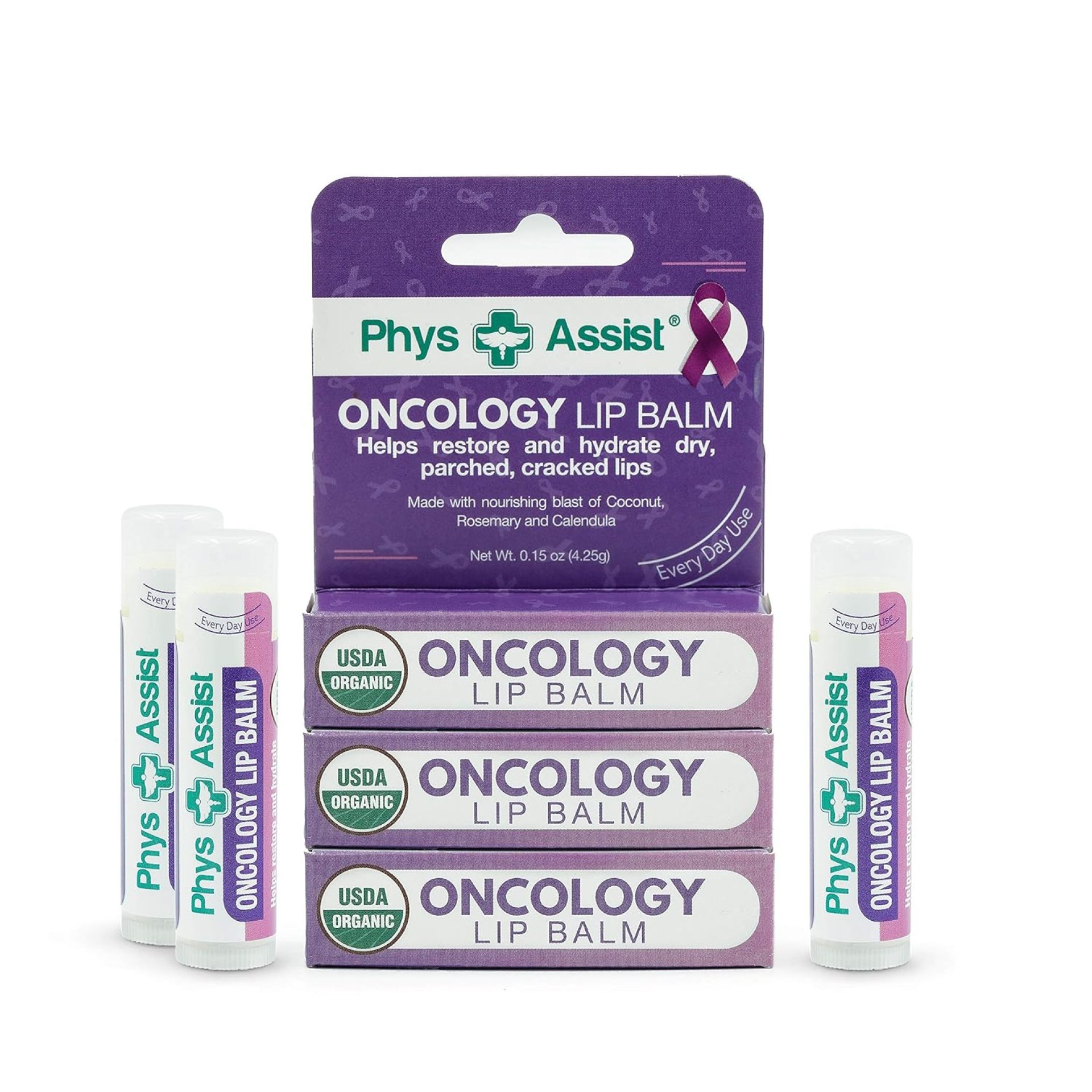 Oncology Lip Balm USDA Organic, Hydrate Dry, Parched Lips. Moisturizing -3 Pack Oncology Lip Balm USDA Organic, Hydrate Dry, Parched Lips. Moisturizing -3 Pack