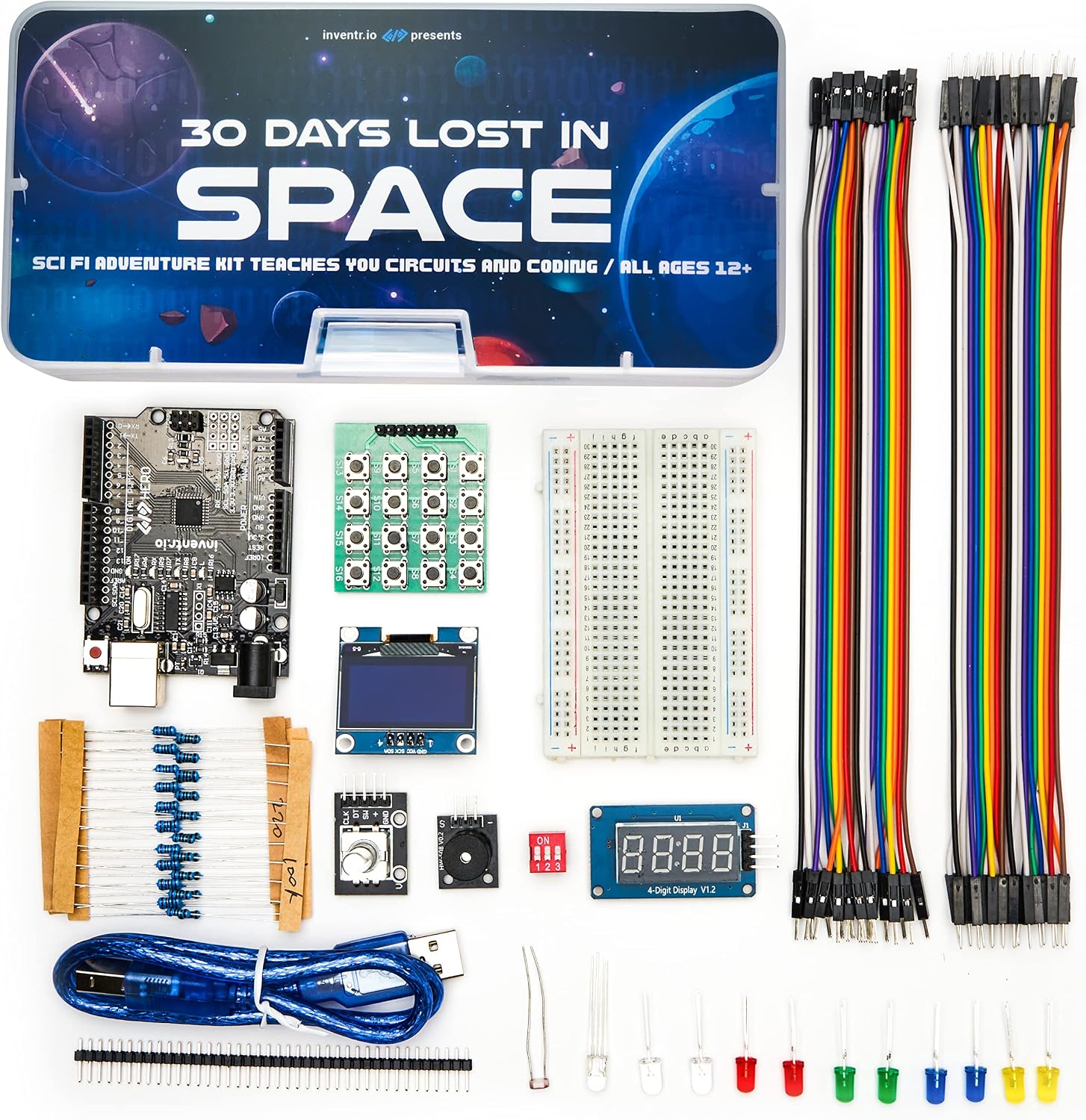 Adventure Kit: 30 Days Lost in Space | Premium STEM Coding Course for Adults & Teens | Robotics & Engineering Projects with Expert Teachers | Arduino IDE Compatible Kit Adventure Kit: 30 Days Lost in Space | Premium STEM Coding Course for Adults & Teens | Robotics & Engineering Projects with Expert Teachers | Arduino IDE Compatible Kit