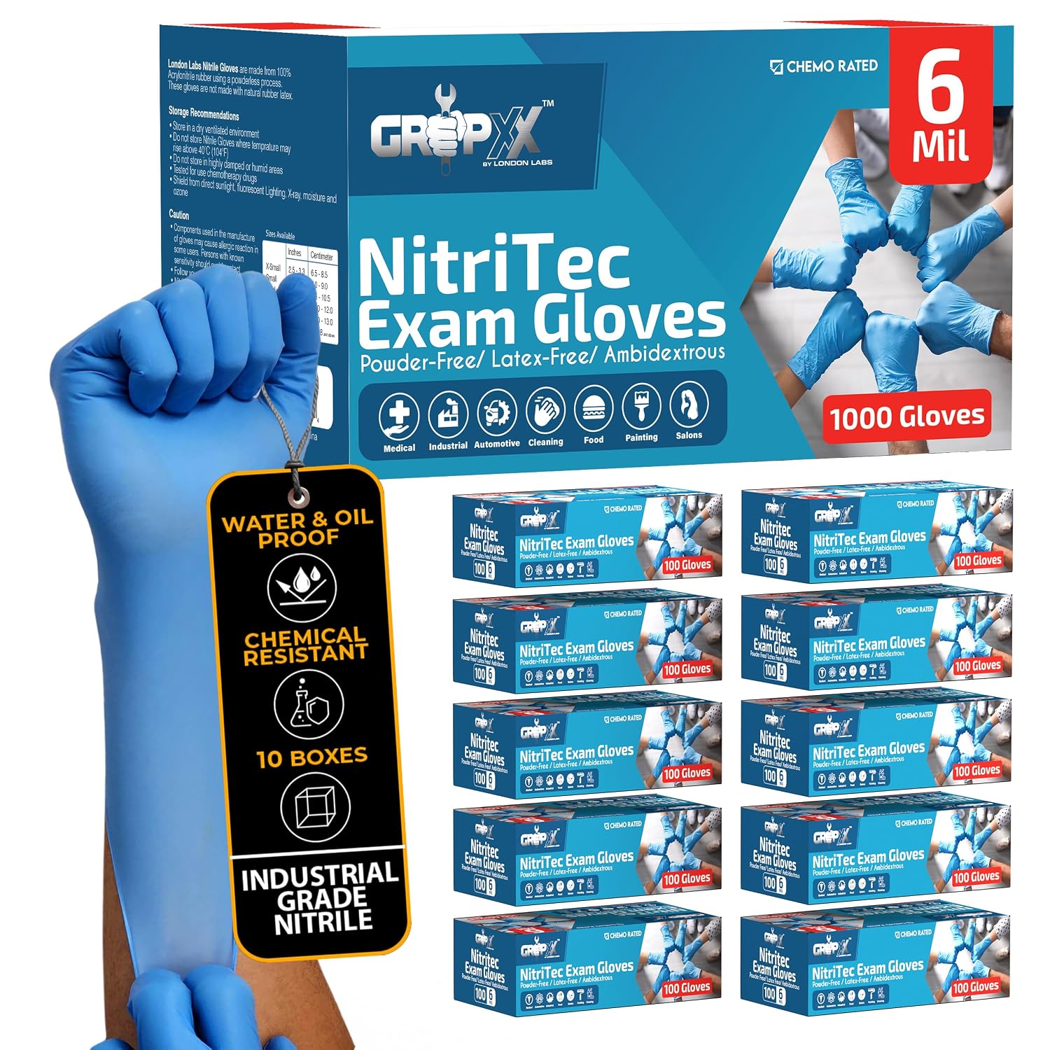 6 Mil Nitrile Gloves Large (Pack of 1000) 6 Mil Nitrile Gloves Large (Pack of 1000)