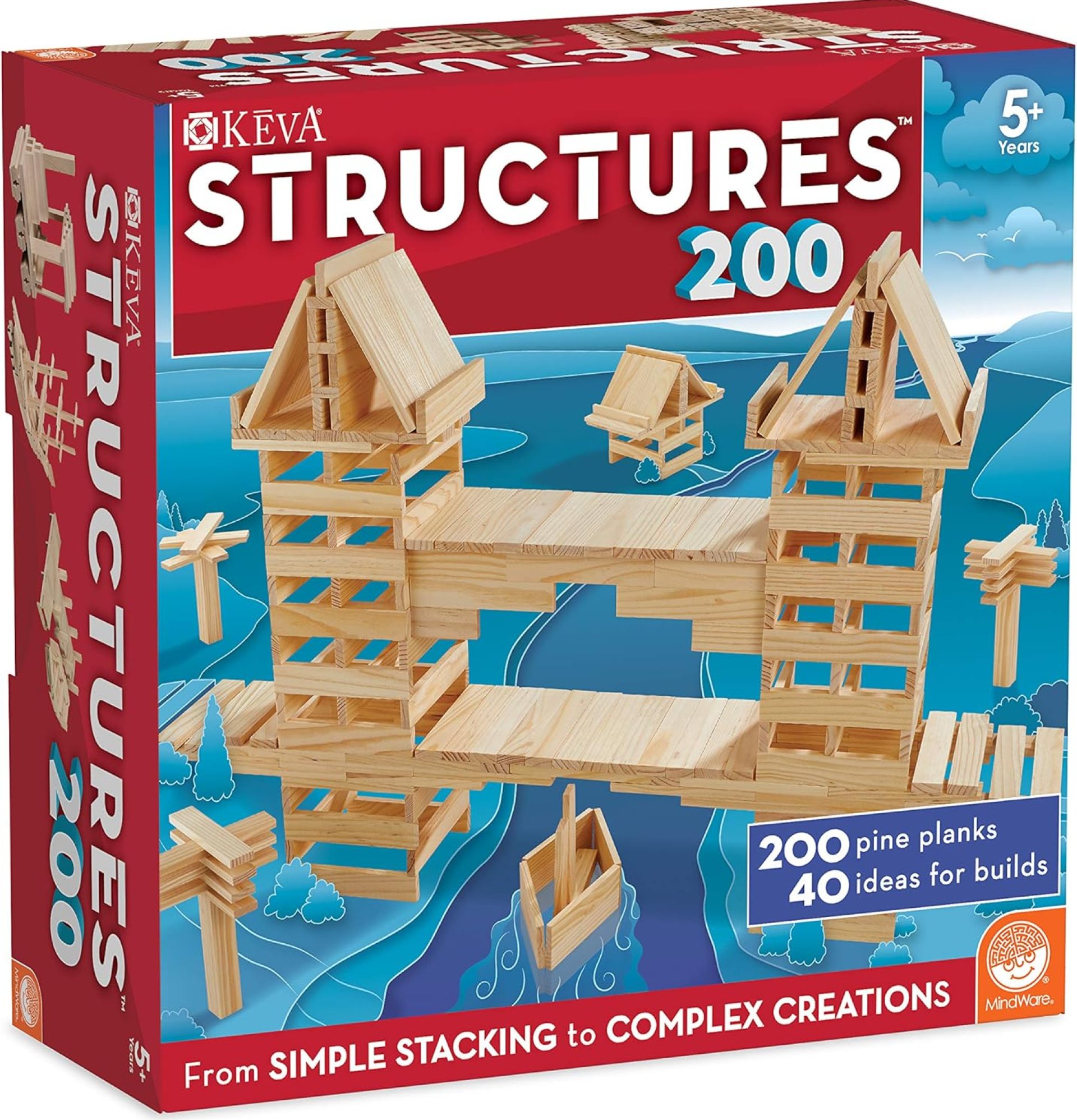 KEVA Structures 200 Wood Building Planks Set – Building Toy Includes 200 Wooden Blocks and Idea Book – Ages 5 and Up KEVA Structures 200 Wood Building Planks Set – Building Toy Includes 200 Wooden Blocks and Idea Book – Ages 5 and Up