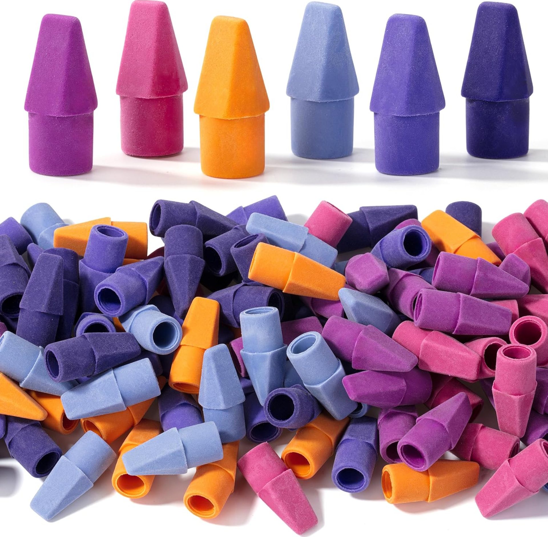 Mr. Pen- Pencil Top Erasers, 120 Pack, 6 Different Twilight Pulse Colors, Latex-Free & No Smudge Pencil Eraser Tops Mr. Pen- Pencil Top Erasers, 120 Pack, 6 Different Twilight Pulse Colors, Latex-Free & No Smudge Pencil Eraser Tops