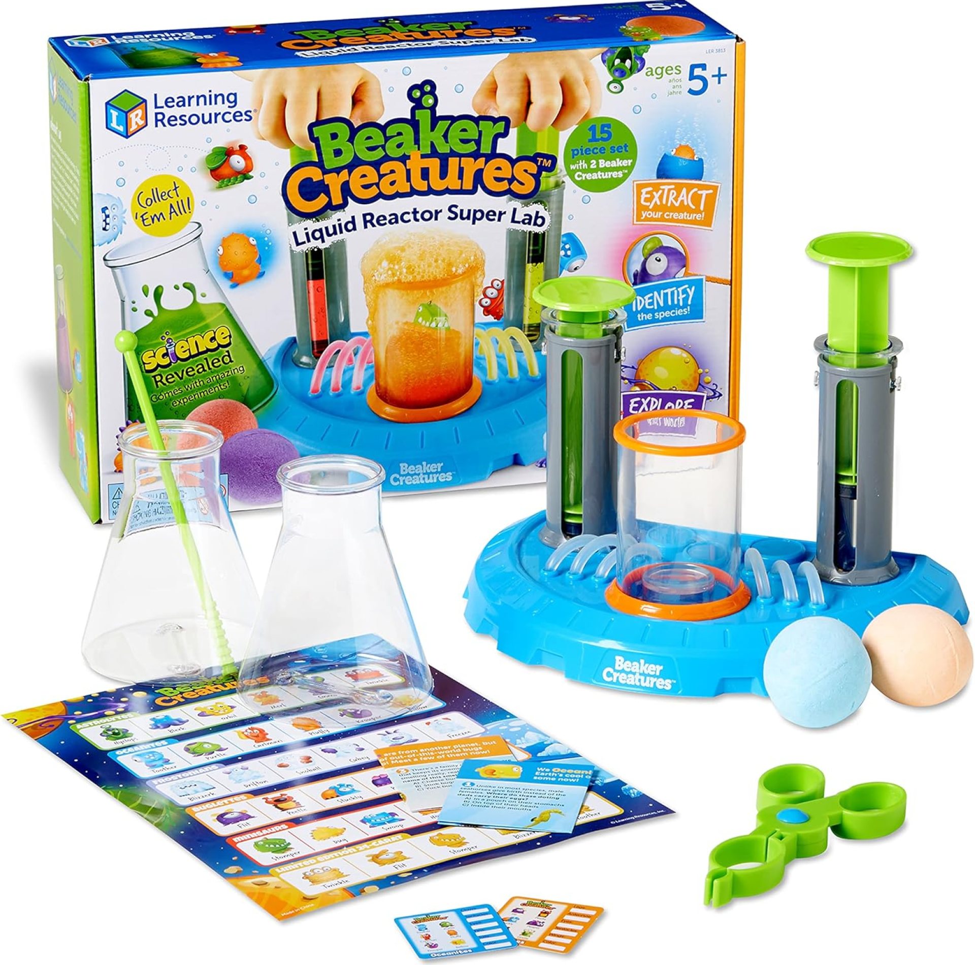 Learning Resources Beaker Creatures Liquid Reactor Super Lab,Ages 5+,15 pieces, Homeschool, STEM, Science Exploration Toy, Science Kit Learning Resources Beaker Creatures Liquid Reactor Super Lab,Ages 5+,15 pieces, Homeschool, STEM, Science Exploration Toy, Science Kit