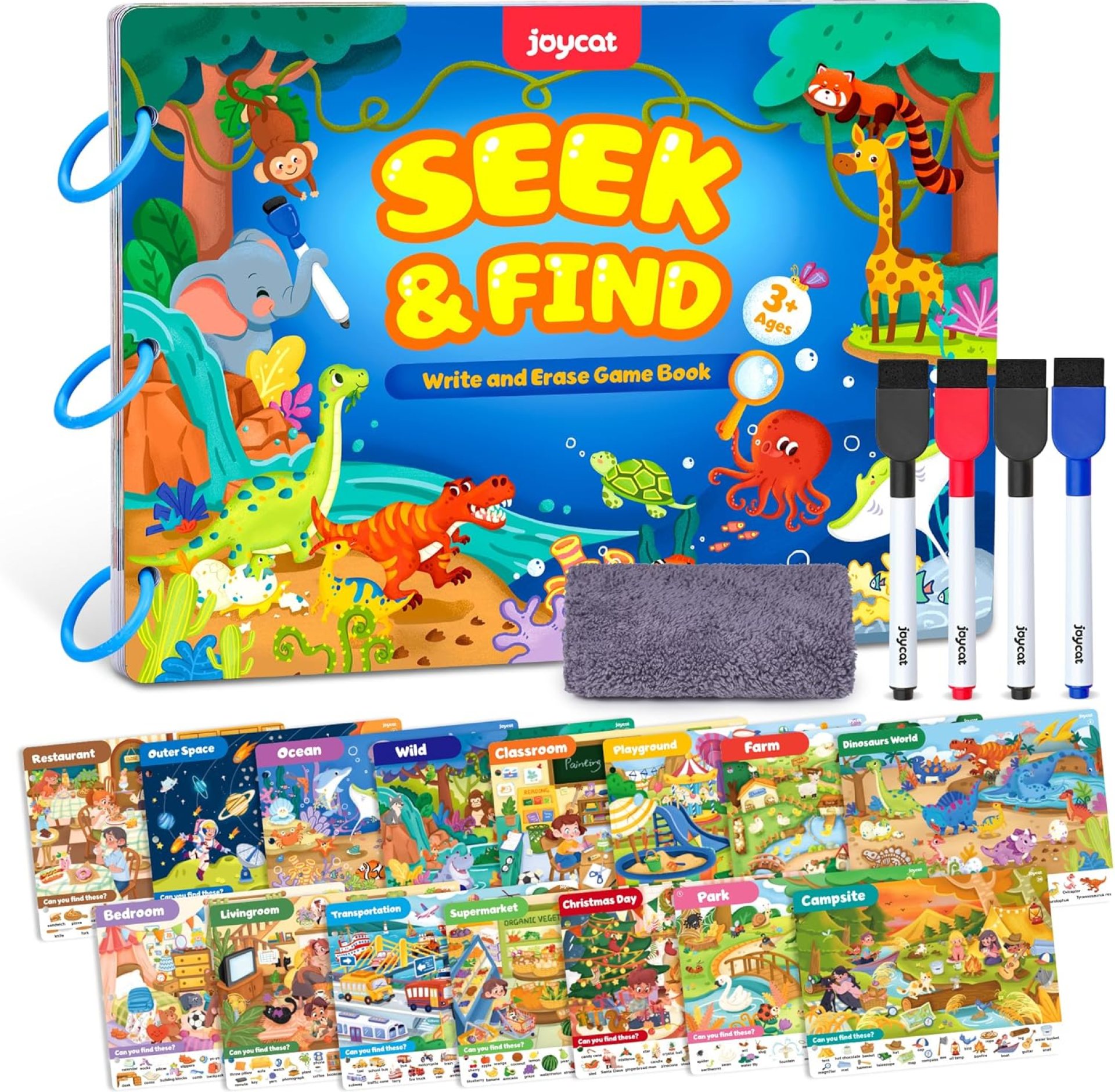 JoyCat Seek & Find Game Books – Preschool Learning Activity for Toddlers & Kids Ages 3-5, Travel Activities Toys for Road Trip Car Airplane, Busy Book, Birthday Gifts for Girls and Boys Ages 4-8 JoyCat Seek & Find Game Books – Preschool Learning Activity for Toddlers & Kids Ages 3-5, Travel Activities Toys for Road Trip Car Airplane, Busy Book, Birthday Gifts for Girls and Boys Ages 4-8