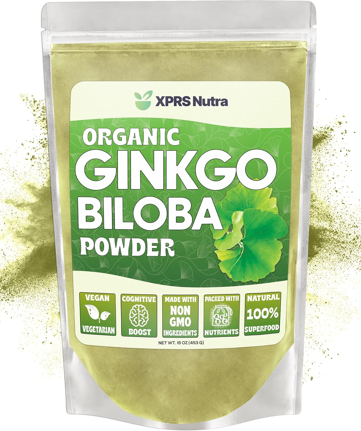 XPRS Nutra Organic Ginkgo Biloba Powder – Gingko Biloba Supplements for Cognition – Vegan Friendly Ginkoba Biloba Organic – Immunity Boosting Ginkgo Biloba Powder (16 oz) XPRS Nutra Organic Ginkgo Biloba Powder – Gingko Biloba Supplements for Cognition – Vegan Friendly Ginkoba Biloba Organic – Immunity Boosting Ginkgo Biloba Powder (16 oz)