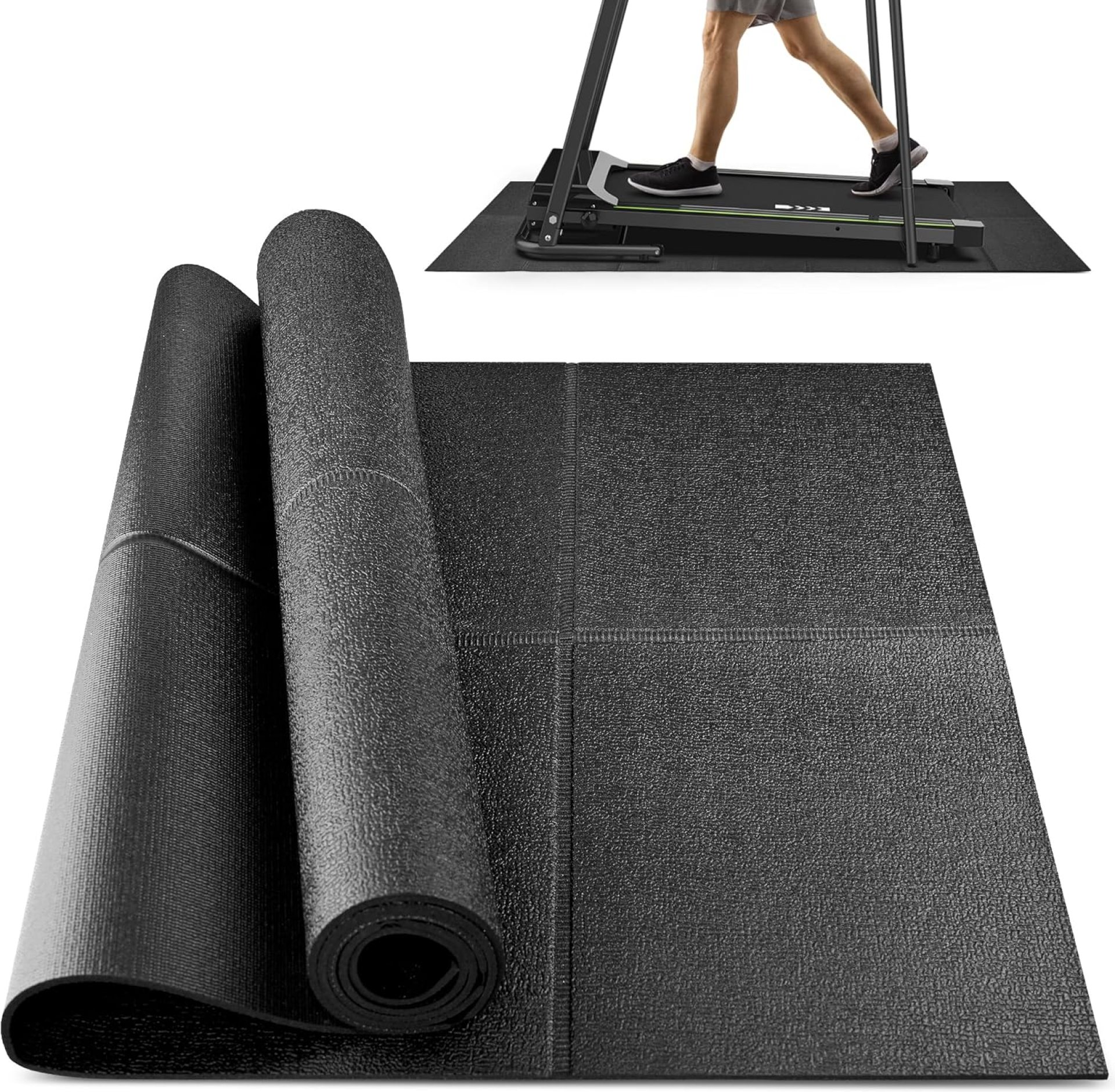 Foldable Rubber Treadmill Mat – Exercise Bike Mat with Waterproof Non-Slip Shock Absorption, Exercise Equipment Mat to Protect Floor for Home Gym Workout Foldable Rubber Treadmill Mat – Exercise Bike Mat with Waterproof Non-Slip Shock Absorption, Exercise Equipment Mat to Protect Floor for Home Gym Workout