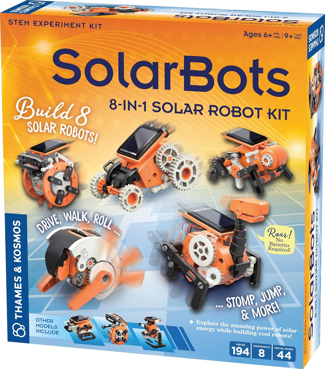 Thames & Kosmos SolarBots: 8-in-1 Solar Robot STEM Experiment Kit | Build 8 Cool Solar-Powered Robots in Minutes | No Batteries Required | Learn About Solar Energy & Technology | Solar Panel Included Thames & Kosmos SolarBots: 8-in-1 Solar Robot STEM Experiment Kit | Build 8 Cool Solar-Powered Robots in Minutes | No Batteries Required | Learn About Solar Energy & Technology | Solar Panel Included
