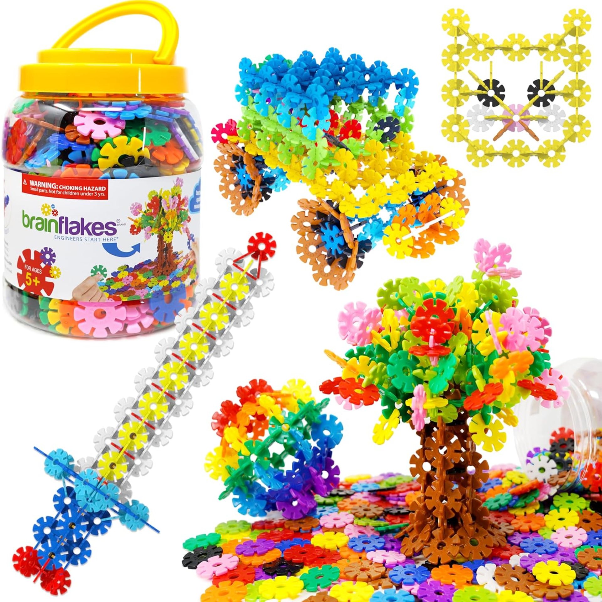 Brain Flakes 500 Piece Set, Ages 3+, Interlocking Plastic Disc Toy for Creative Building, Educational STEM Learning, Construction Block Play for Kids, Teens, Adults, Boys, and Girls Brain Flakes 500 Piece Set, Ages 3+, Interlocking Plastic Disc Toy for Creative Building, Educational STEM Learning, Construction Block Play for Kids, Teens, Adults, Boys, and Girls