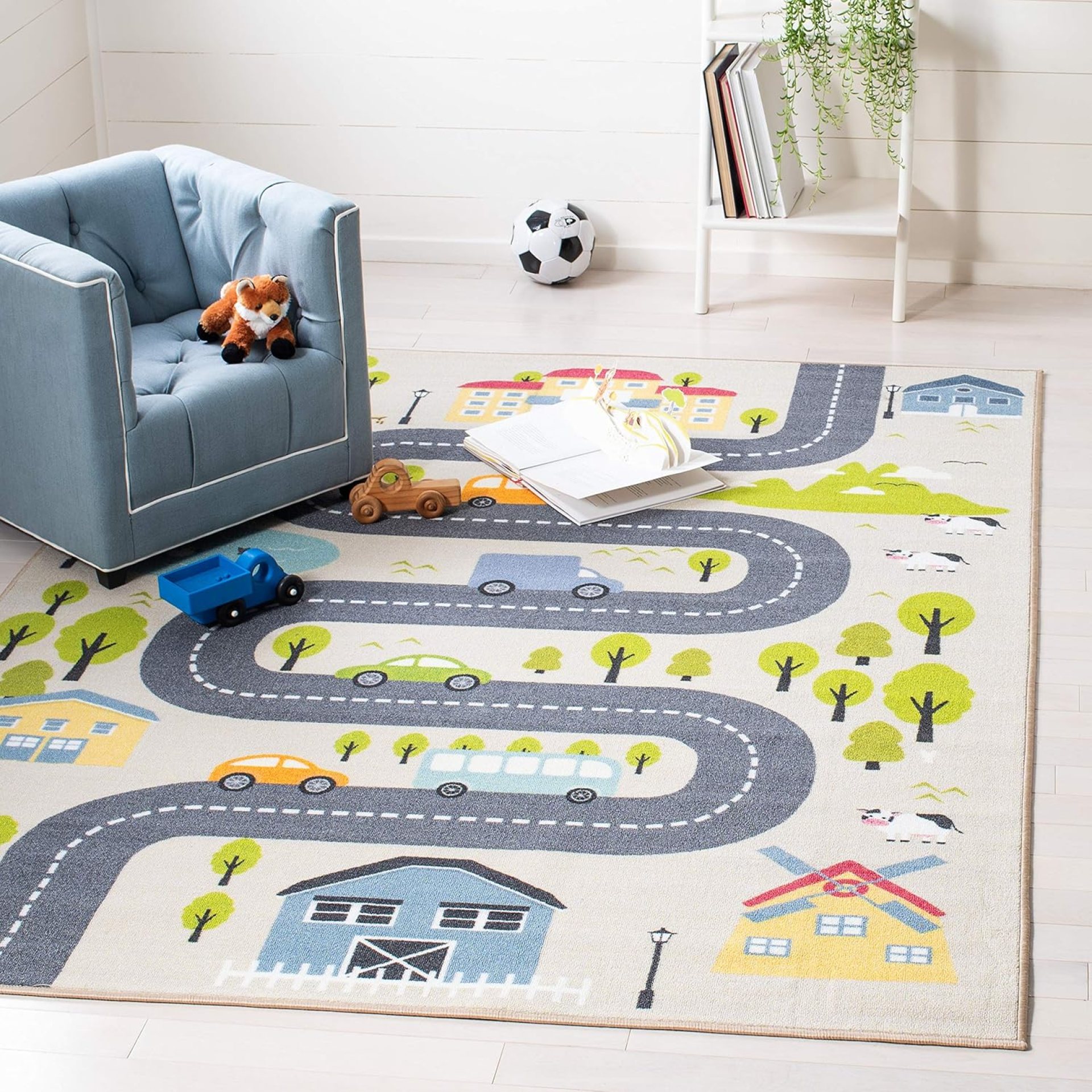 SAFAVIEH Kids Playhouse Collection Area Rug – 7’9″ x 10′, Beige & Green, Non-Shedding Machine Washable & Slip Resistant Ideal for High Traffic Areas for Boys & Girls in Playroom (KPH227A) SAFAVIEH Kids Playhouse Collection Area Rug – 7’9″ x 10′, Beige & Green, Non-Shedding Machine Washable & Slip Resistant Ideal for High Traffic Areas for Boys & Girls in Playroom (KPH227A)