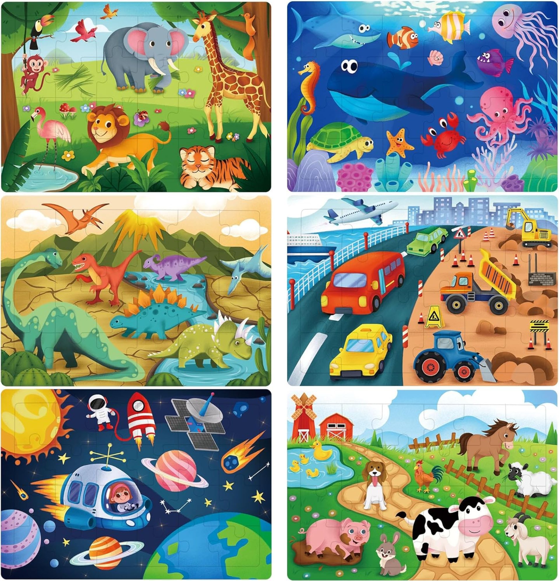 BenBen Puzzles for Kids Ages 4-6, 6 Pack 24 Piece Wooden Jigsaw Puzzles for Toddlers Ages 3-5, Preschool Learning Educational Toys for Boys Girls BenBen Puzzles for Kids Ages 4-6, 6 Pack 24 Piece Wooden Jigsaw Puzzles for Toddlers Ages 3-5, Preschool Learning Educational Toys for Boys Girls