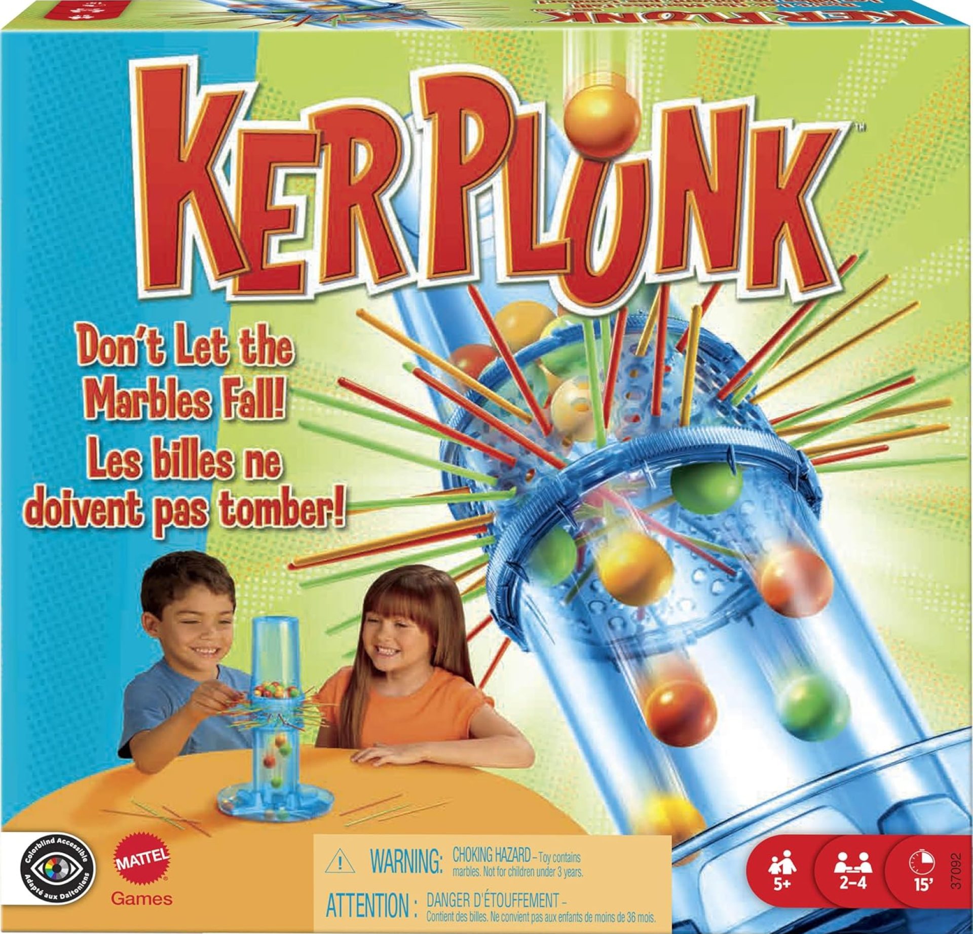 Mattel KerPlunk Kids Game, Easy-to-Learn Family Game for 2 to 4 Players, Don’t Let The Marbles Fall Mattel KerPlunk Kids Game, Easy-to-Learn Family Game for 2 to 4 Players, Don’t Let The Marbles Fall